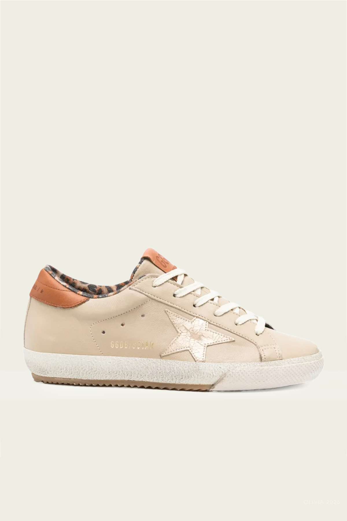 Super-Star Beige Platinum Leather Sneaker