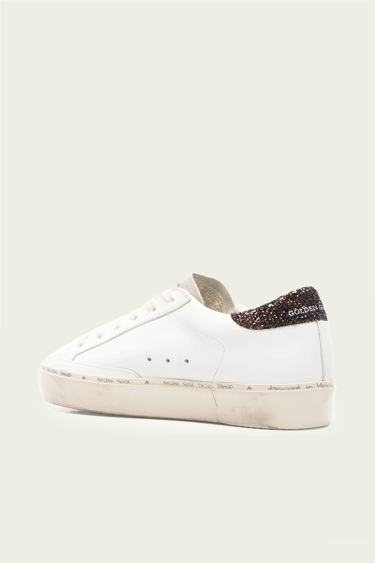 Hi-Star Laminated Star Leather Sneaker in White Purple