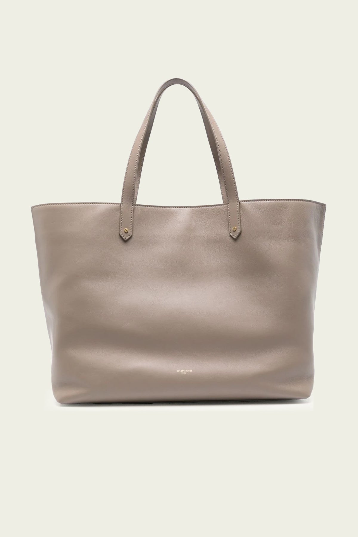 Golden Pasadena Calfskin Leather Bag in Taupe