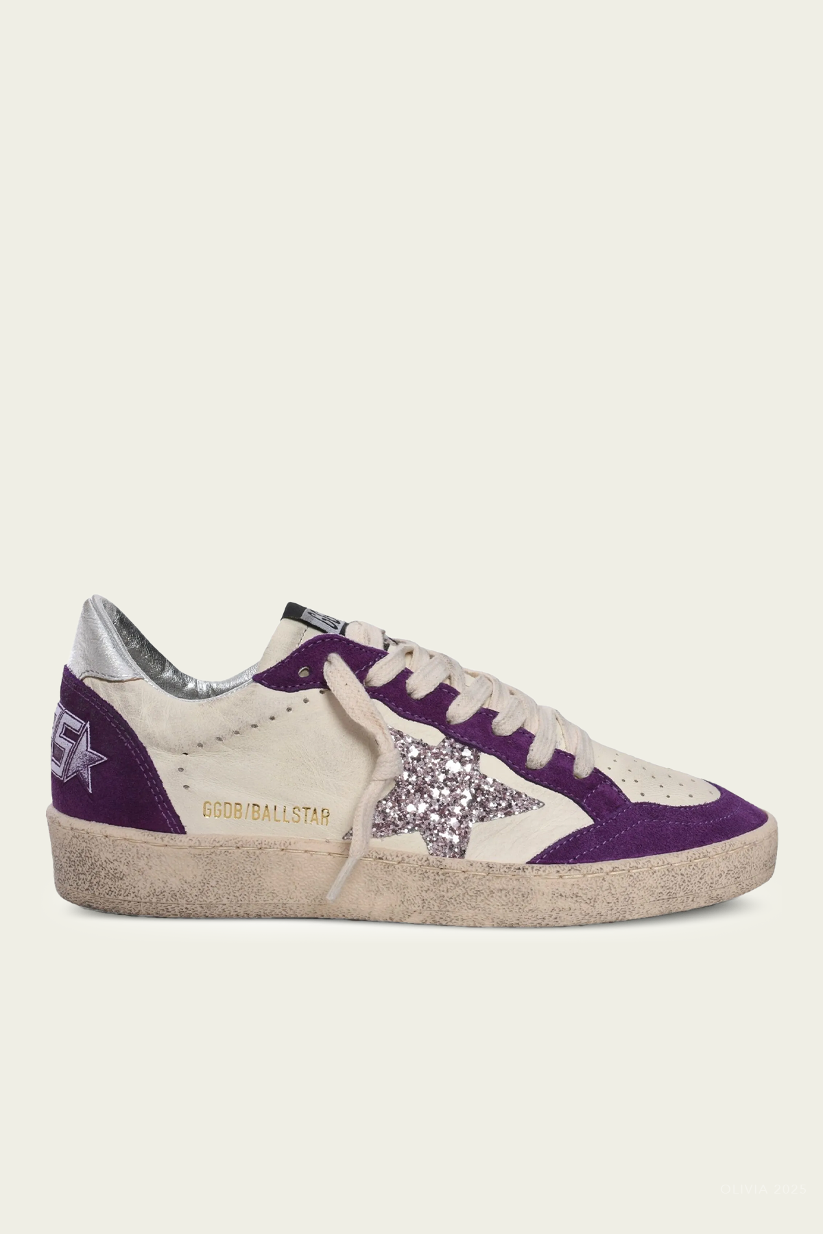 Ball-Star White Purple Suede Leather Sneaker