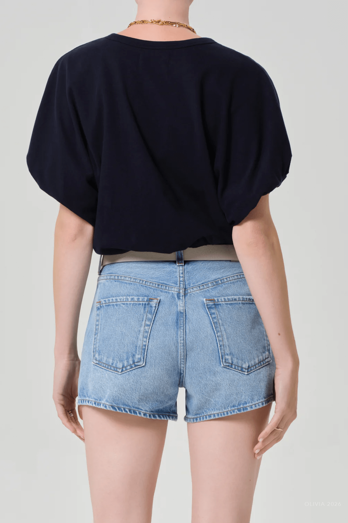 Gia Bubble Tee in Navy - shop - olivia.com