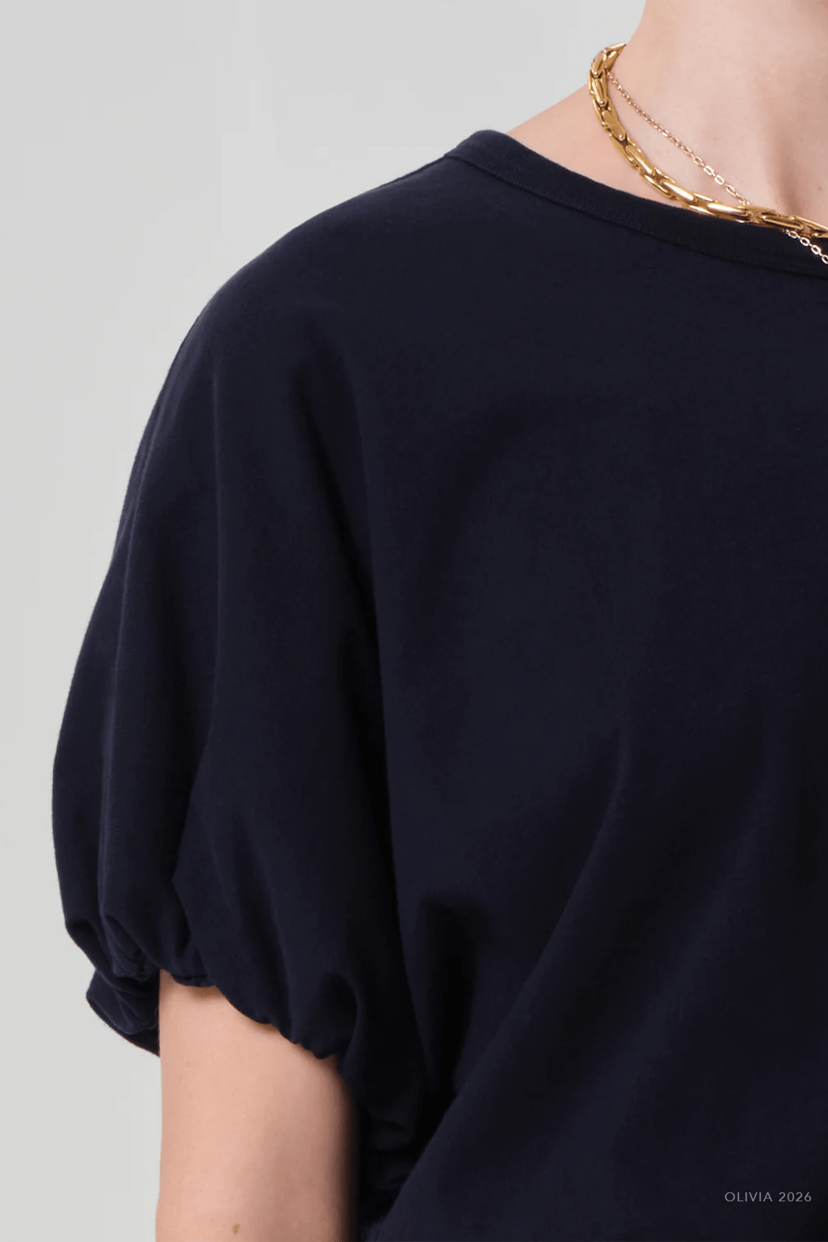 Gia Bubble Tee in Navy - shop - olivia.com