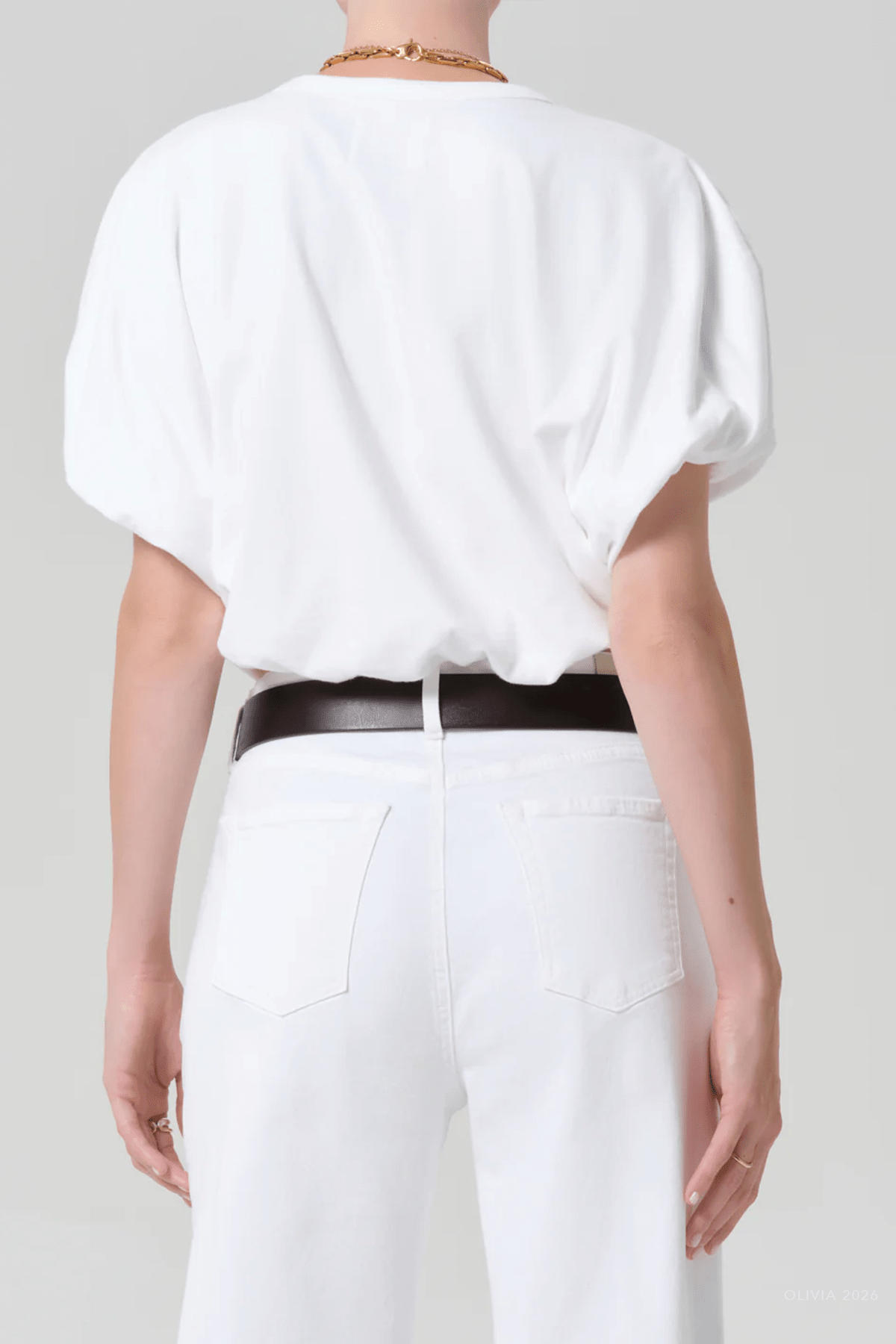 Gia Bubble Tee in Soft White - shop - olivia.com