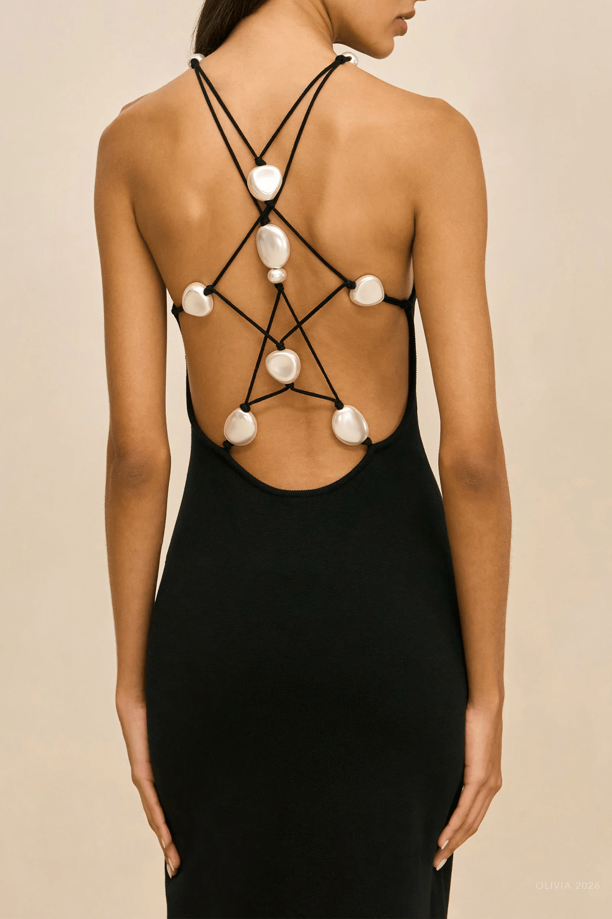 Gianina Knit Dress in Black - shop-olivia.com