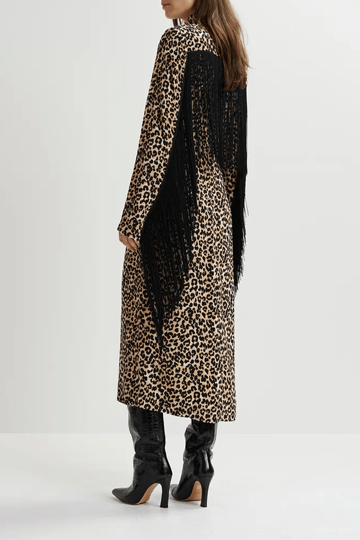 Gironi Leopard - Print Midi Dress in Brown - shop - olivia.com