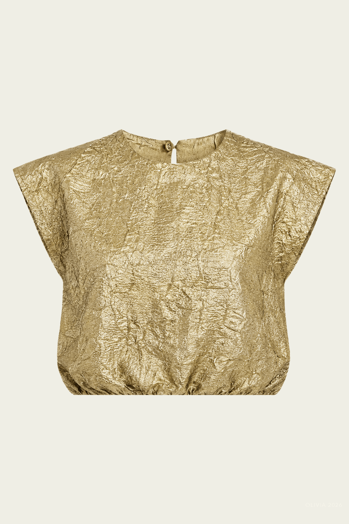 Gisella Taffeta Crop Top in Light Gold - shop - olivia.com