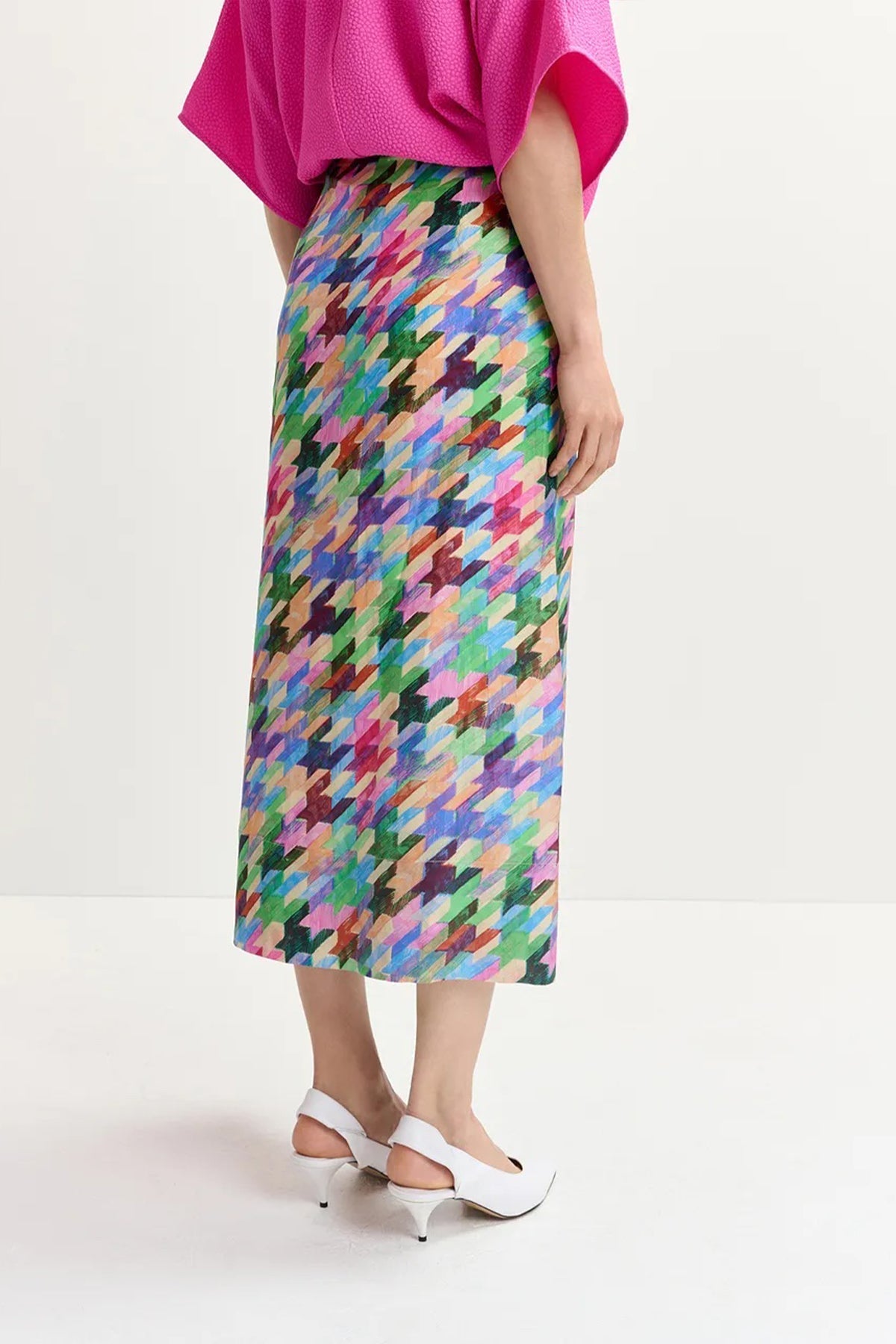 Glavia Silk Draped Midi Skirt in Multicolor - shop - olivia.com