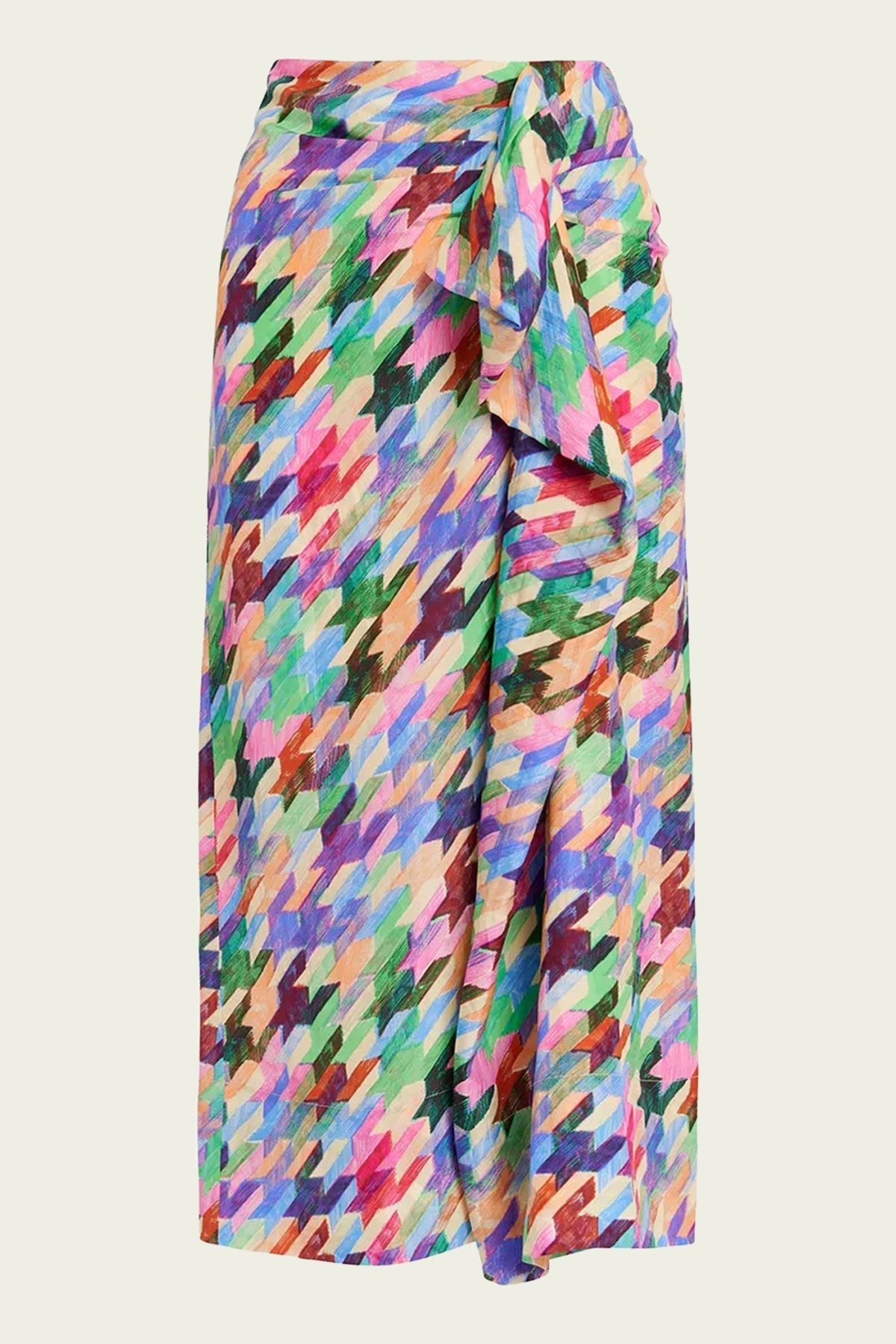 Glavia Silk Draped Midi Skirt in Multicolor - shop - olivia.com