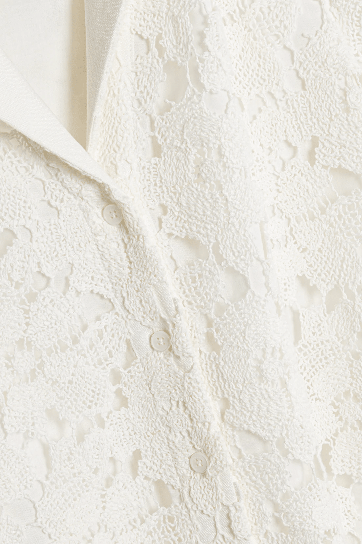 Glenn Lace Camp Shirt in Ivory - shop - olivia.com