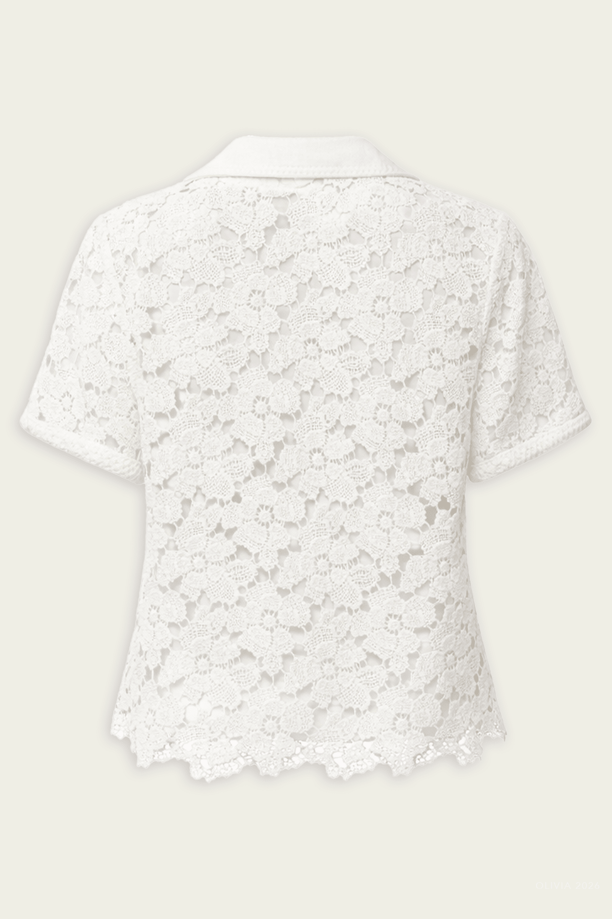 Glenn Lace Camp Shirt in Ivory - shop - olivia.com