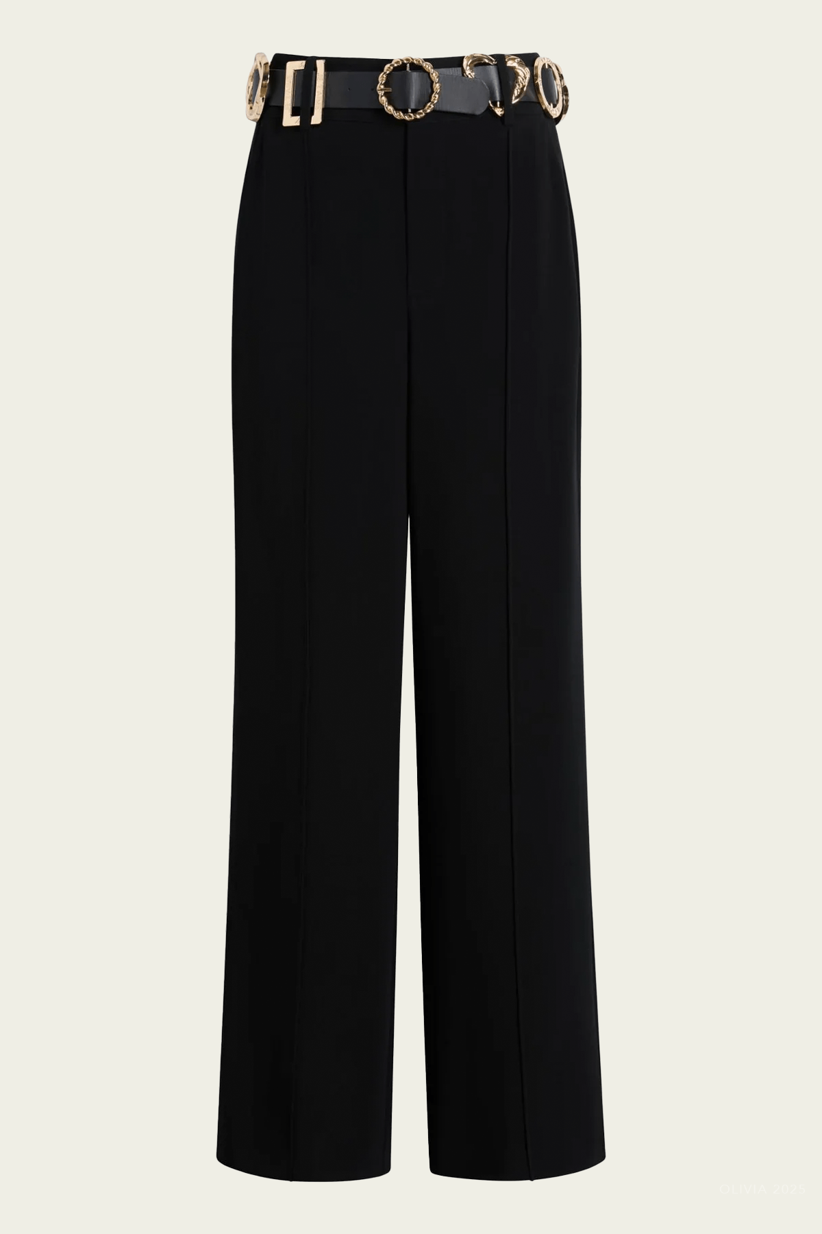 Gold Belt Ester Pant in Black - shop - olivia.com