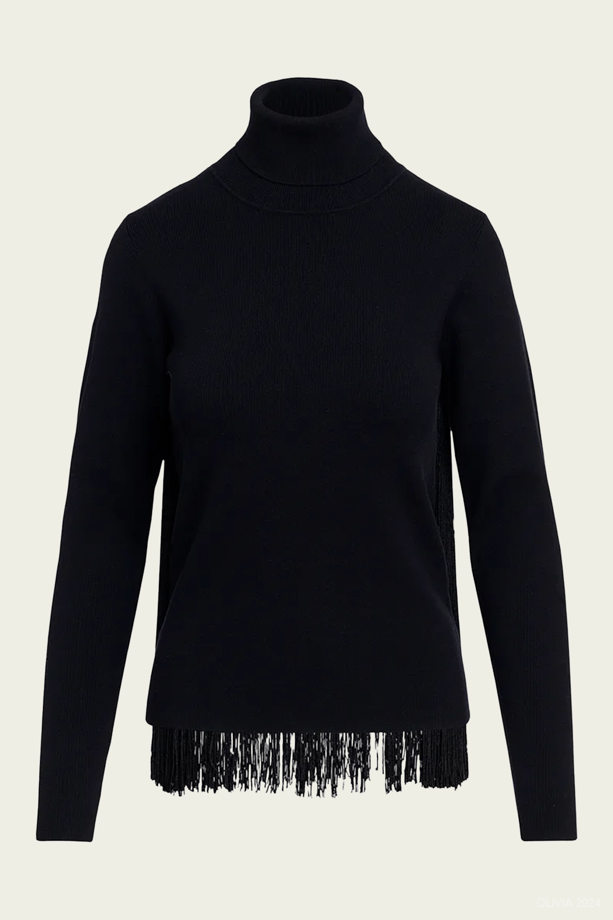 Golittle Fringe - Back Knit Sweater in Black - shop - olivia.com