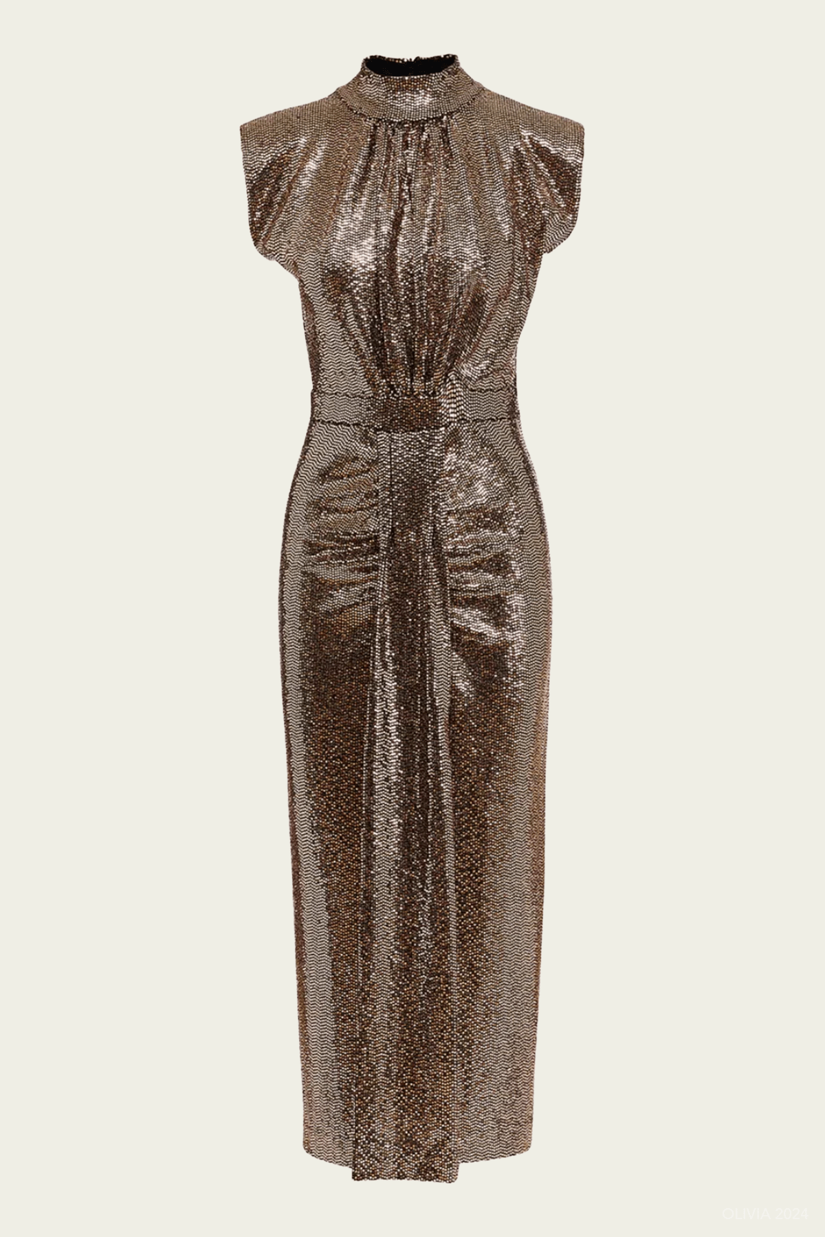 Gonnak Jersey Midi Dress in Gold - shop - olivia.com