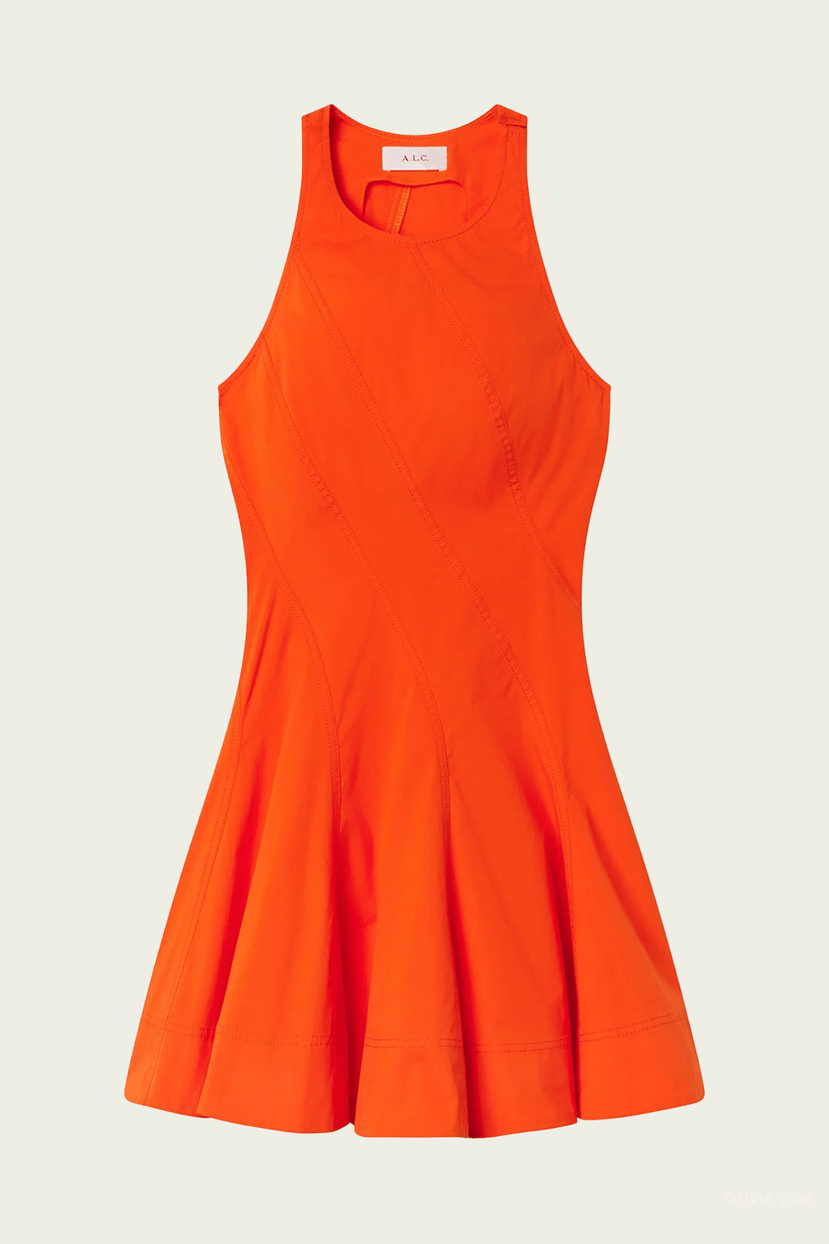 Grace Cotton Mini Dress in Poppy Red - shop - olivia.com