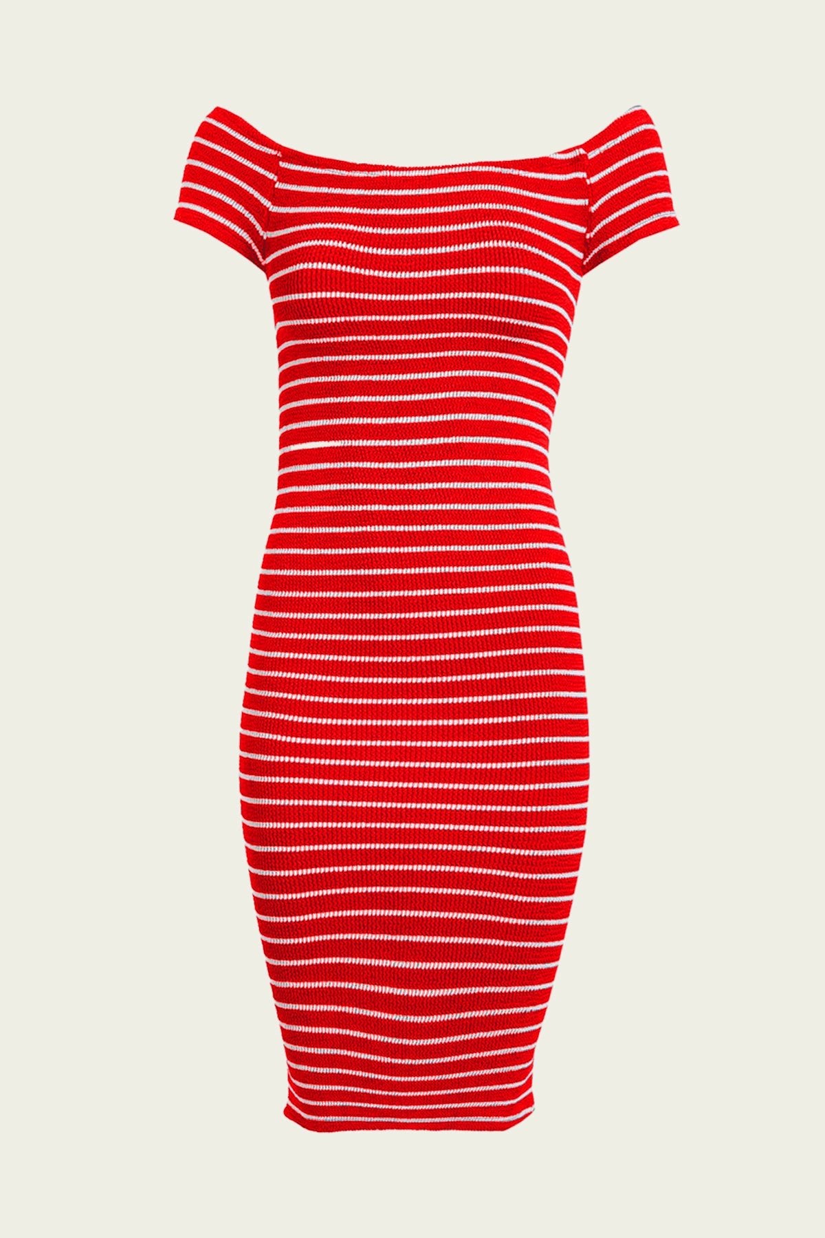 Grace Crinkle Dress in Red White - shop-olivia.com