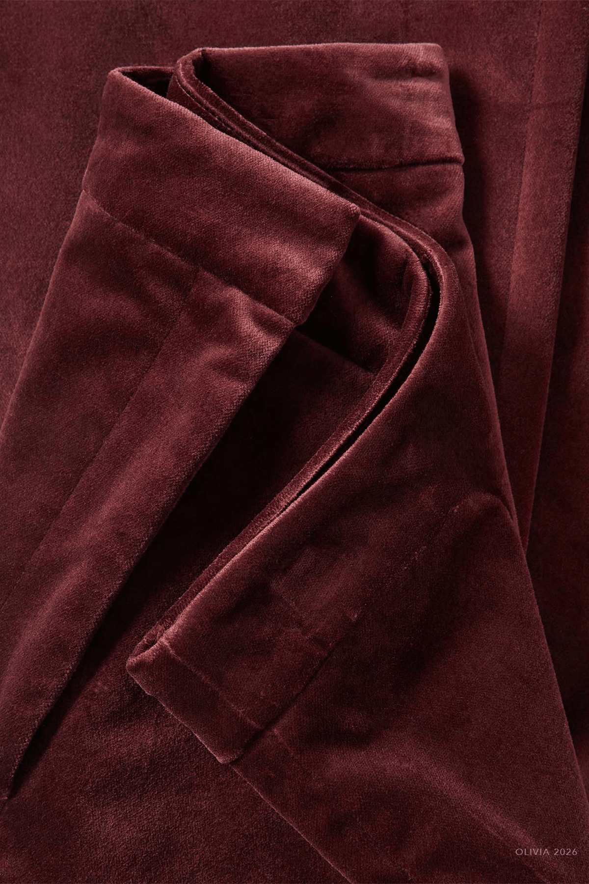Gracie Velvet Flare Pant in Burgundy - shop-olivia.com