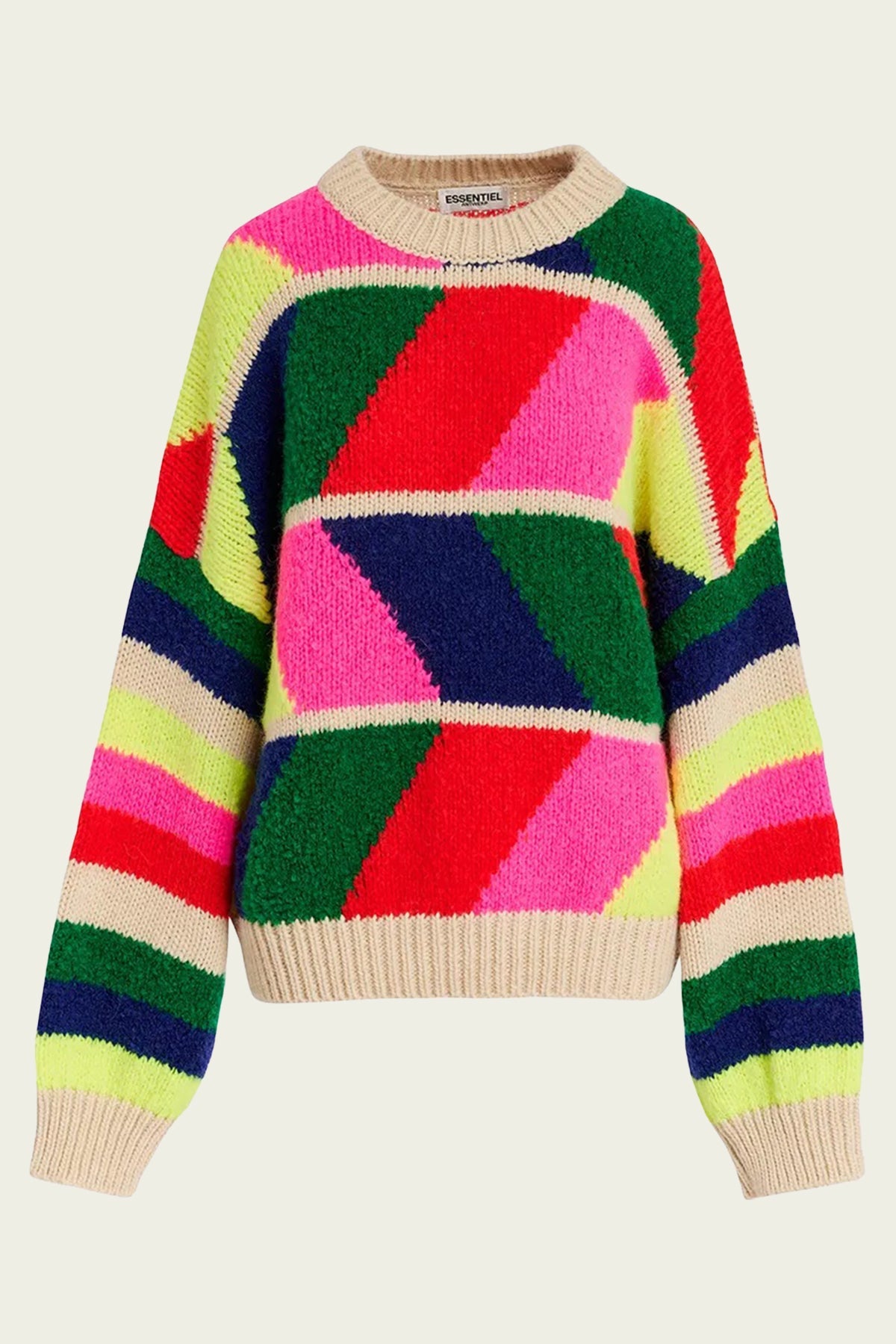 Gradation Geometric Knitted Sweater in Multicolor - shop - olivia.com