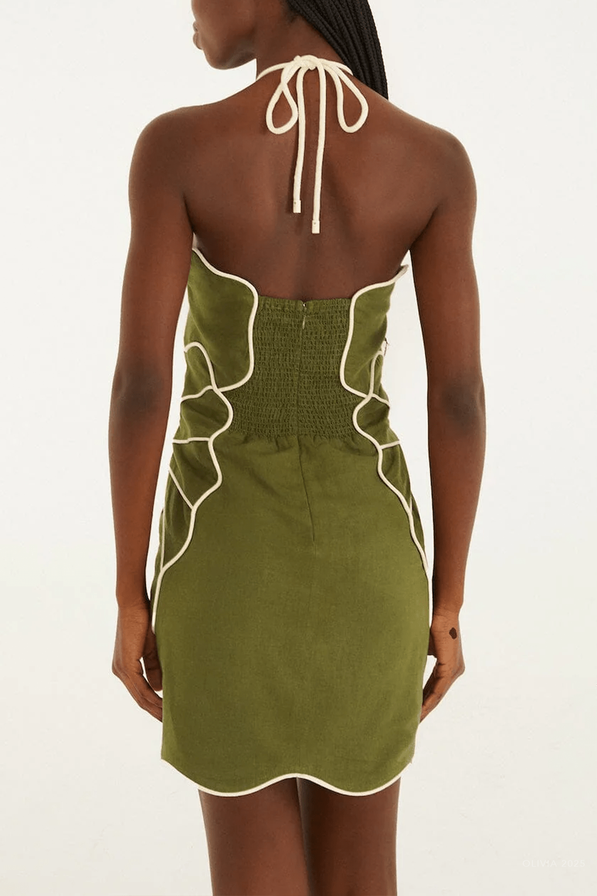 Green Wavy Cut - Outs Mini Dress - shop - olivia.com
