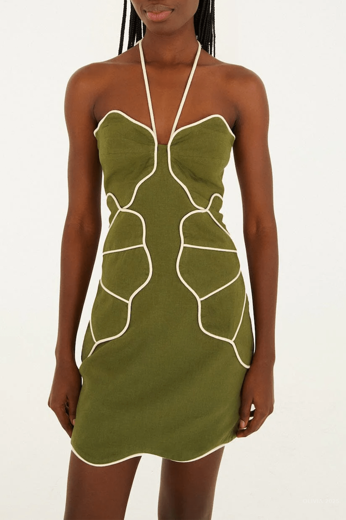 Green Wavy Cut - Outs Mini Dress - shop - olivia.com