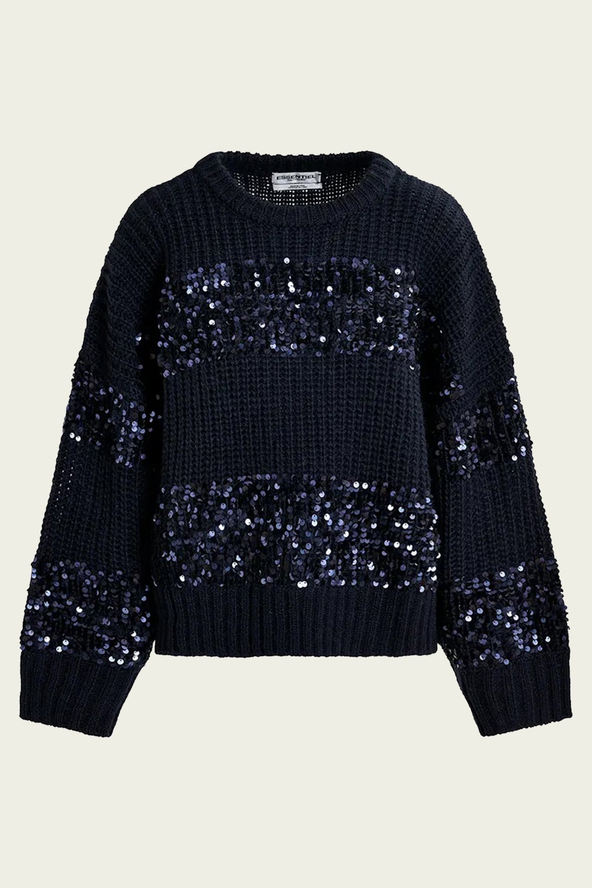 Group Knit Sequin Sweater in Navy Blue - shop - olivia.com