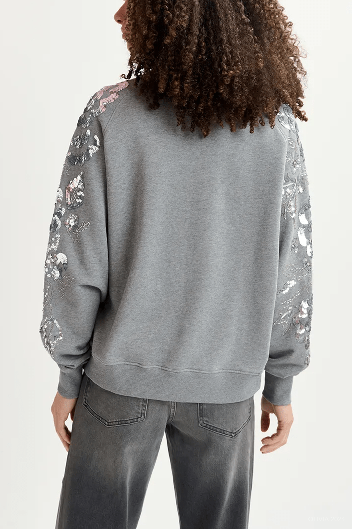 Guepe Sequin Sweatshirt in Grey - shop - olivia.com