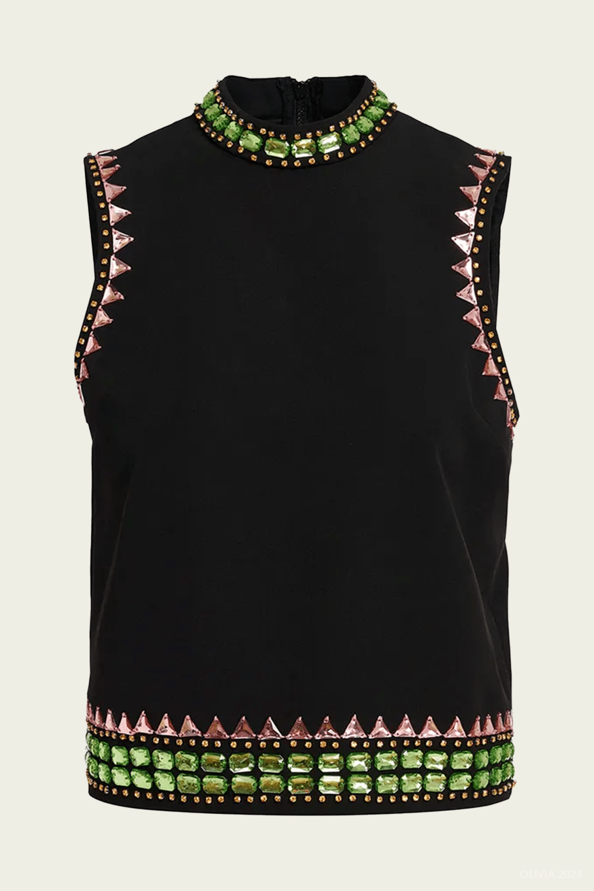 Gymnast Rhinestone Embellished Top in Black - shop - olivia.com