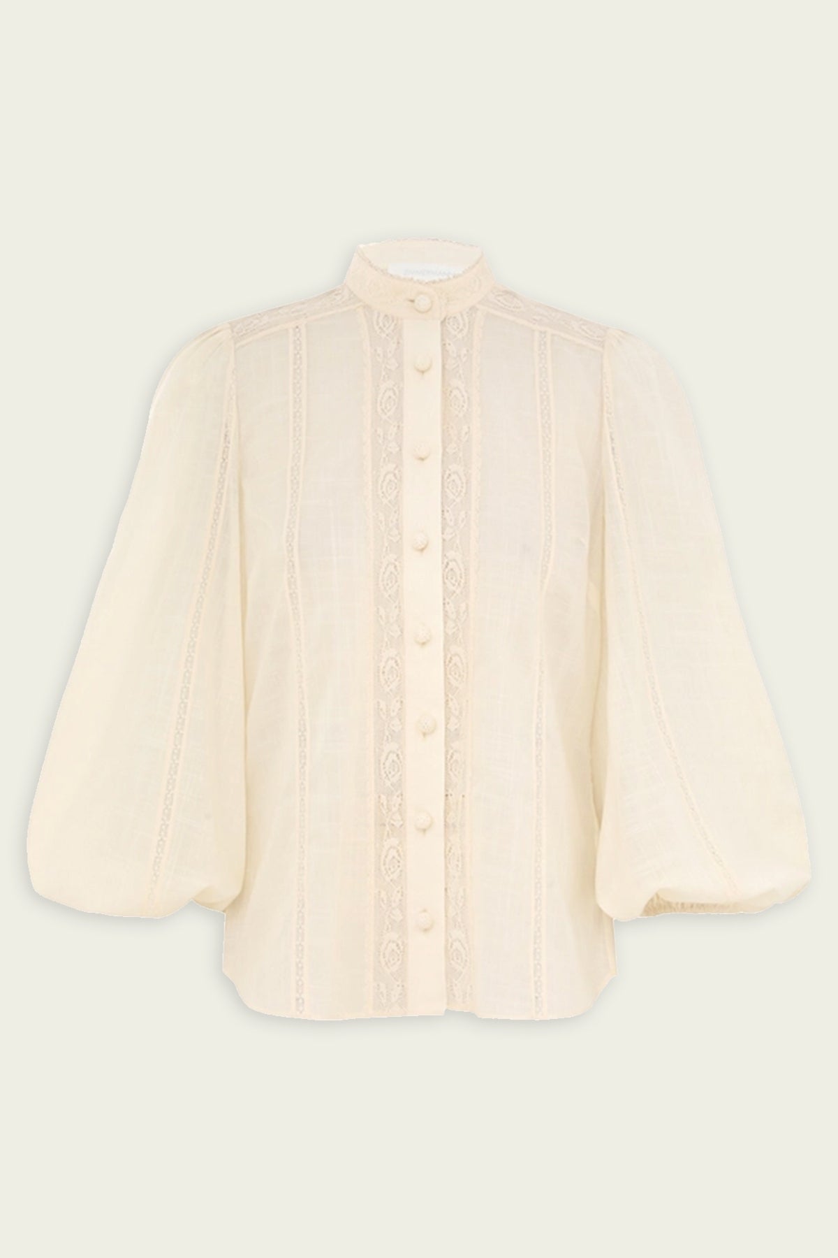 Halliday Lace Trim Shirt in Cream - shop - olivia.com