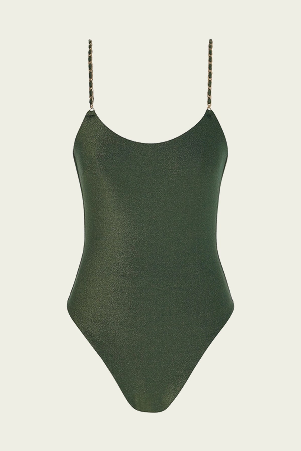 Halliday Metallic Chain One - Piece in Forest Green - shop - olivia.com