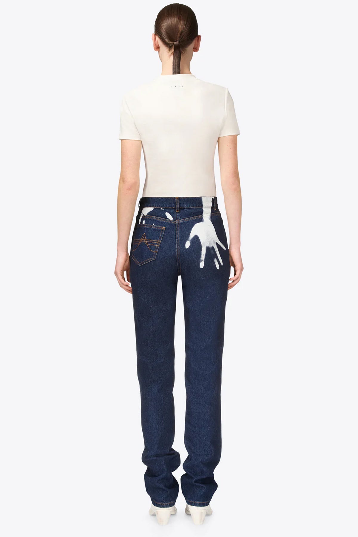 Handprint Straight Leg Jean in Dark Blue - shop - olivia.com