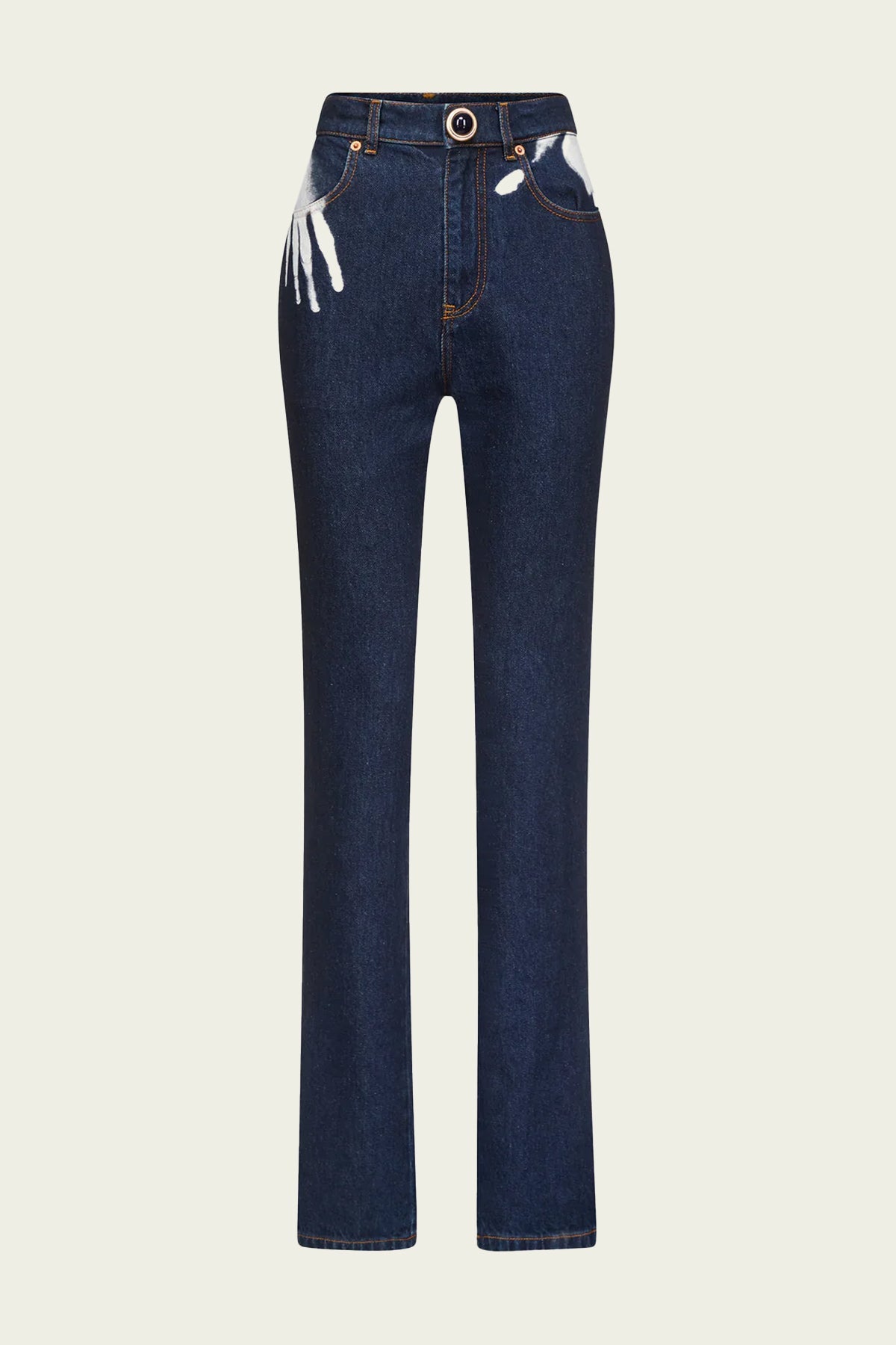 Handprint Straight Leg Jean in Dark Blue - shop - olivia.com