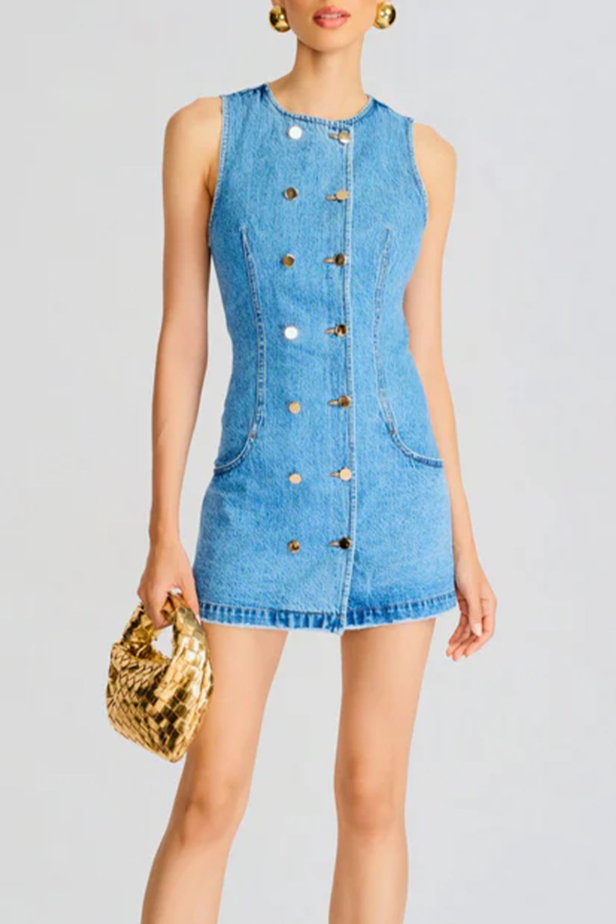 Hanna Denim Dress in River - shop - olivia.com