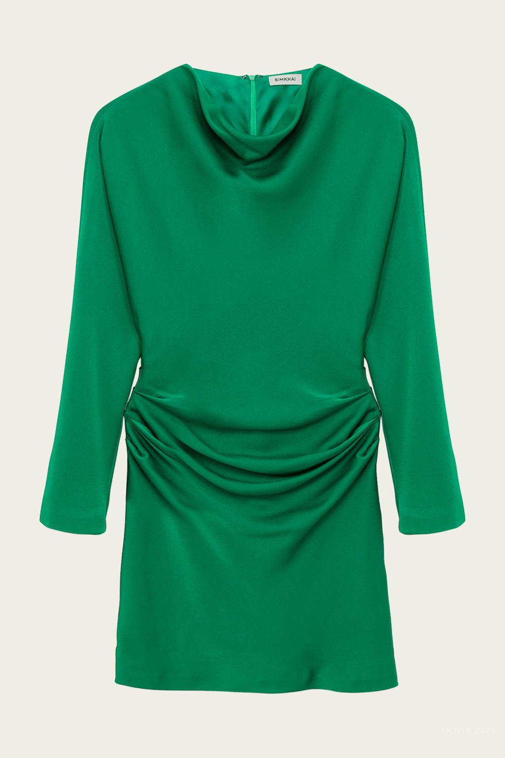 Harpor Satin Mini Dress in Kelly Green