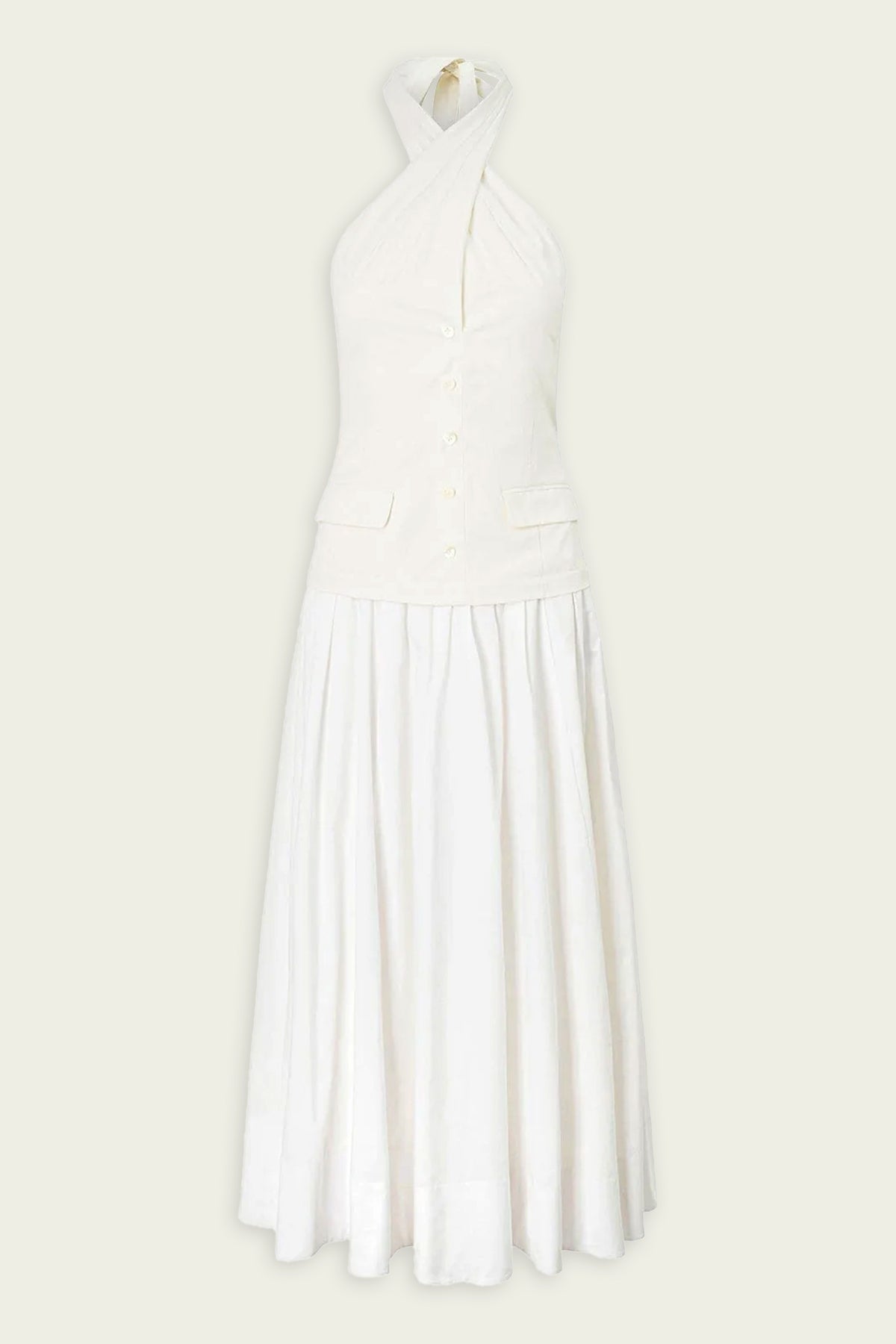 Harrington Dress in Ivory White - shop-olivia.com