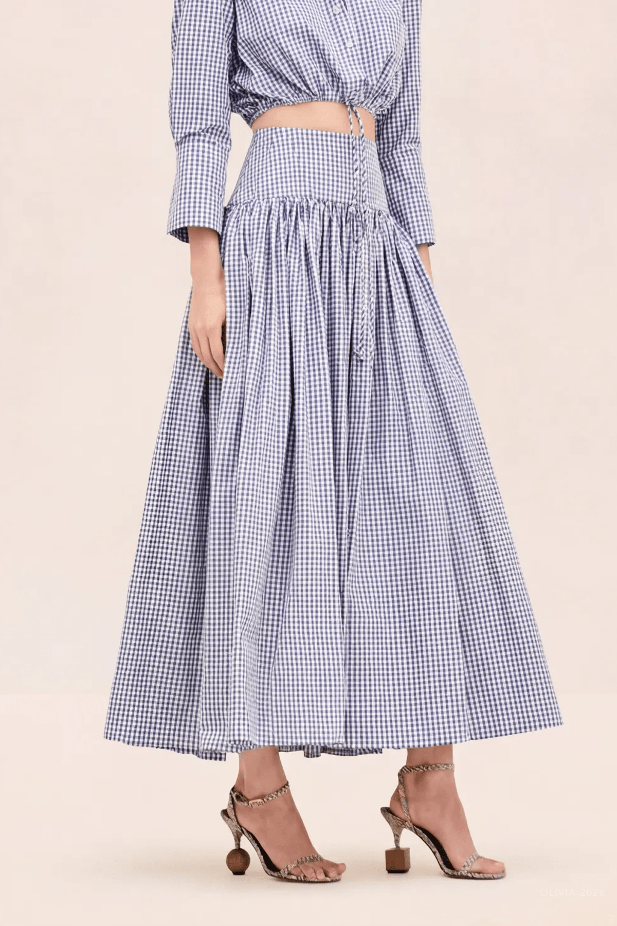 Havara Skirt in Navy White - shop - olivia.com