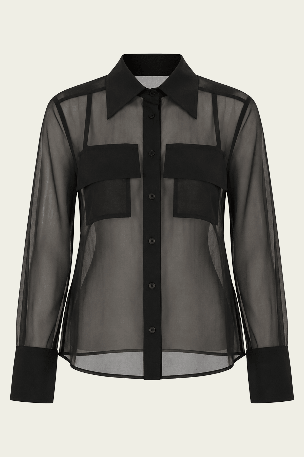 Haze Sheer Blouse in Black - shop-olivia.com