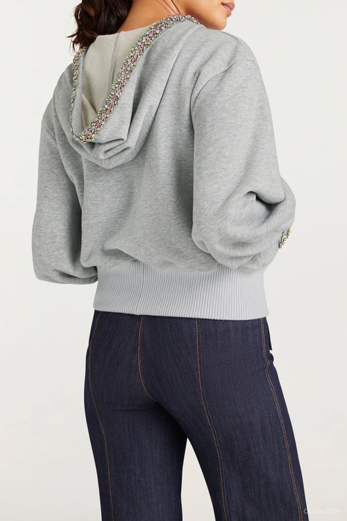 Heather Maddie Zip Up Sweatshirt in Heather Grey - shop - olivia.com