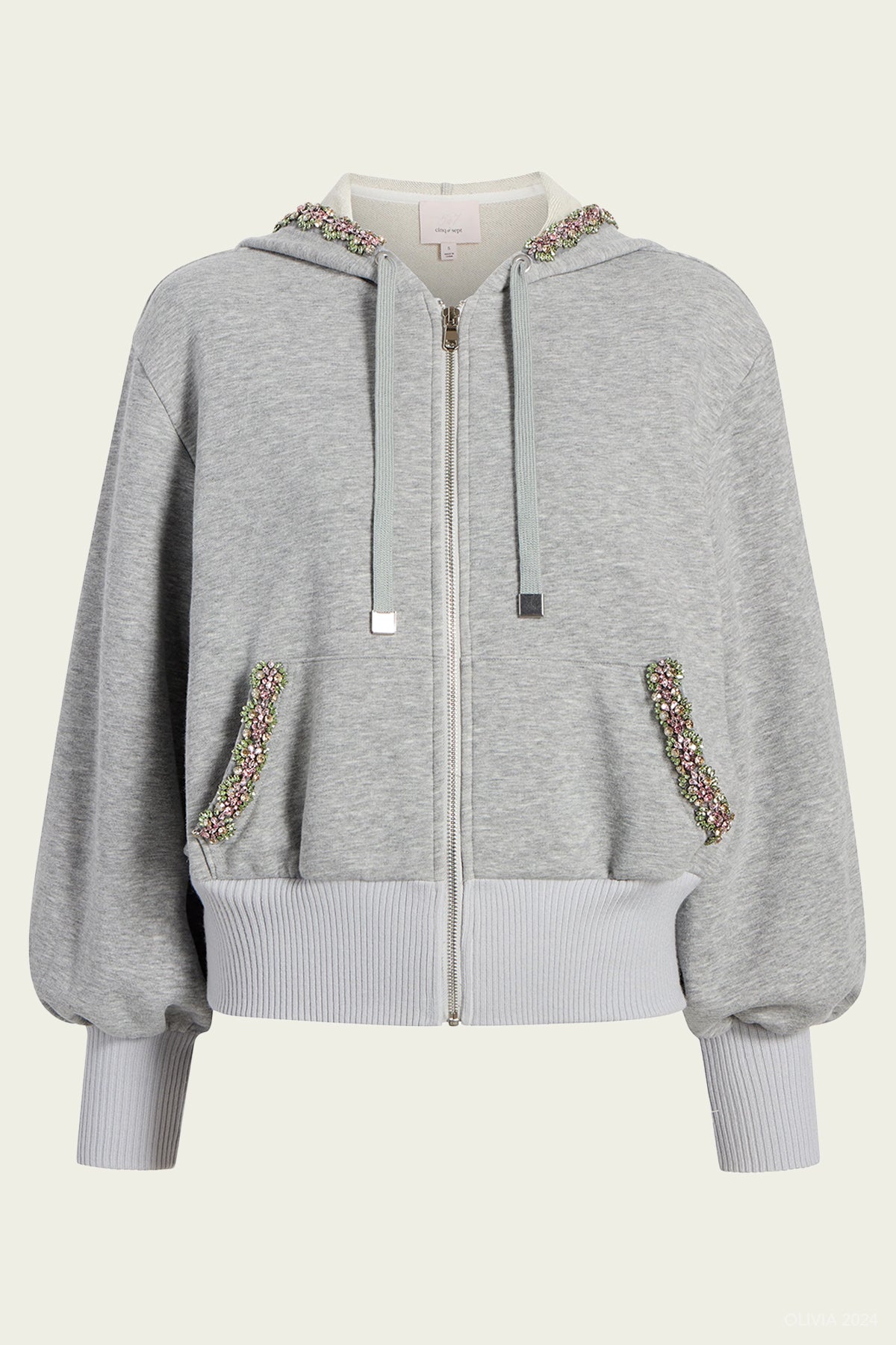 Heather Maddie Zip Up Sweatshirt in Heather Grey - shop - olivia.com