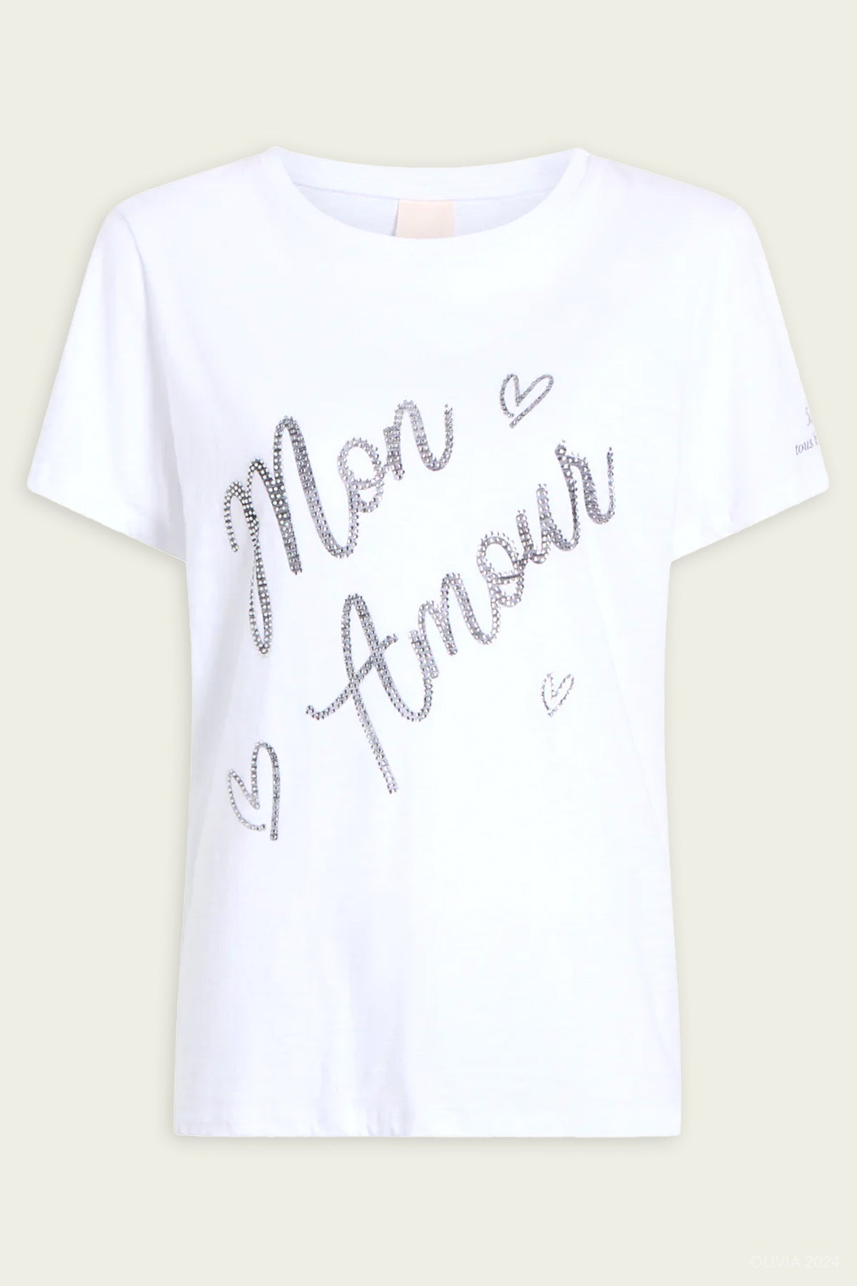 Heatset Mon Amour Tee in White Black - shop - olivia.com