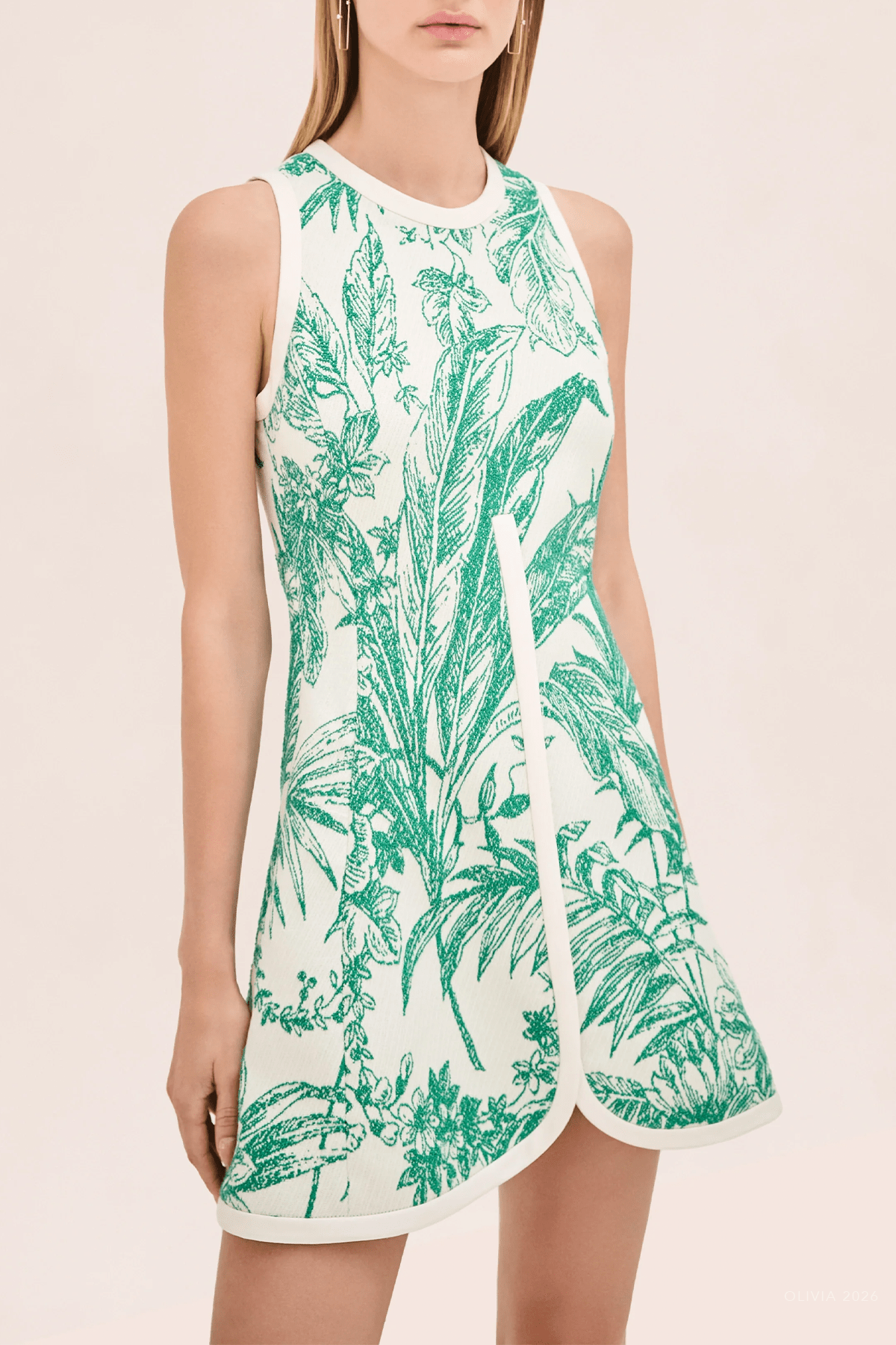 Helina Dress in Verde Palm - shop - olivia.com