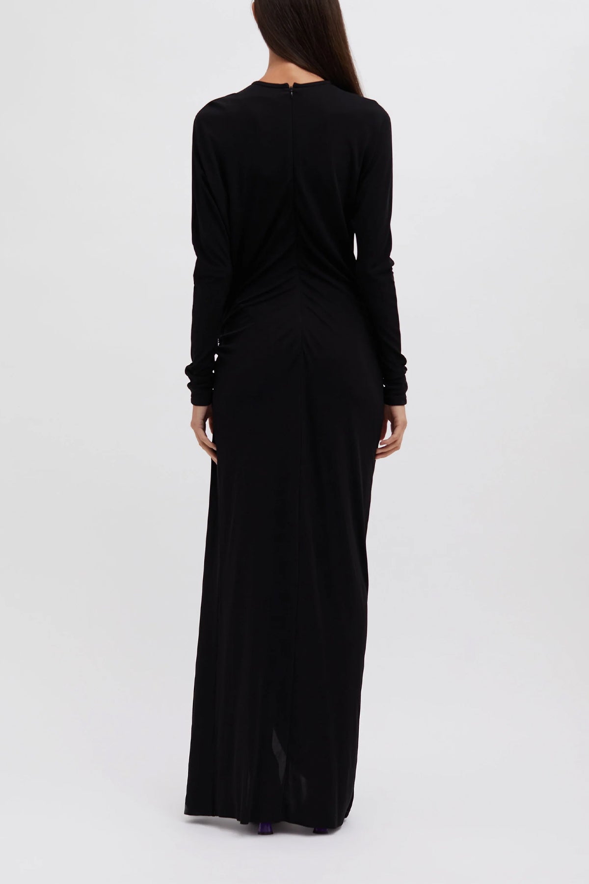 Helix Crystal Stone Long - Sleeve Dress in Black - shop - olivia.com