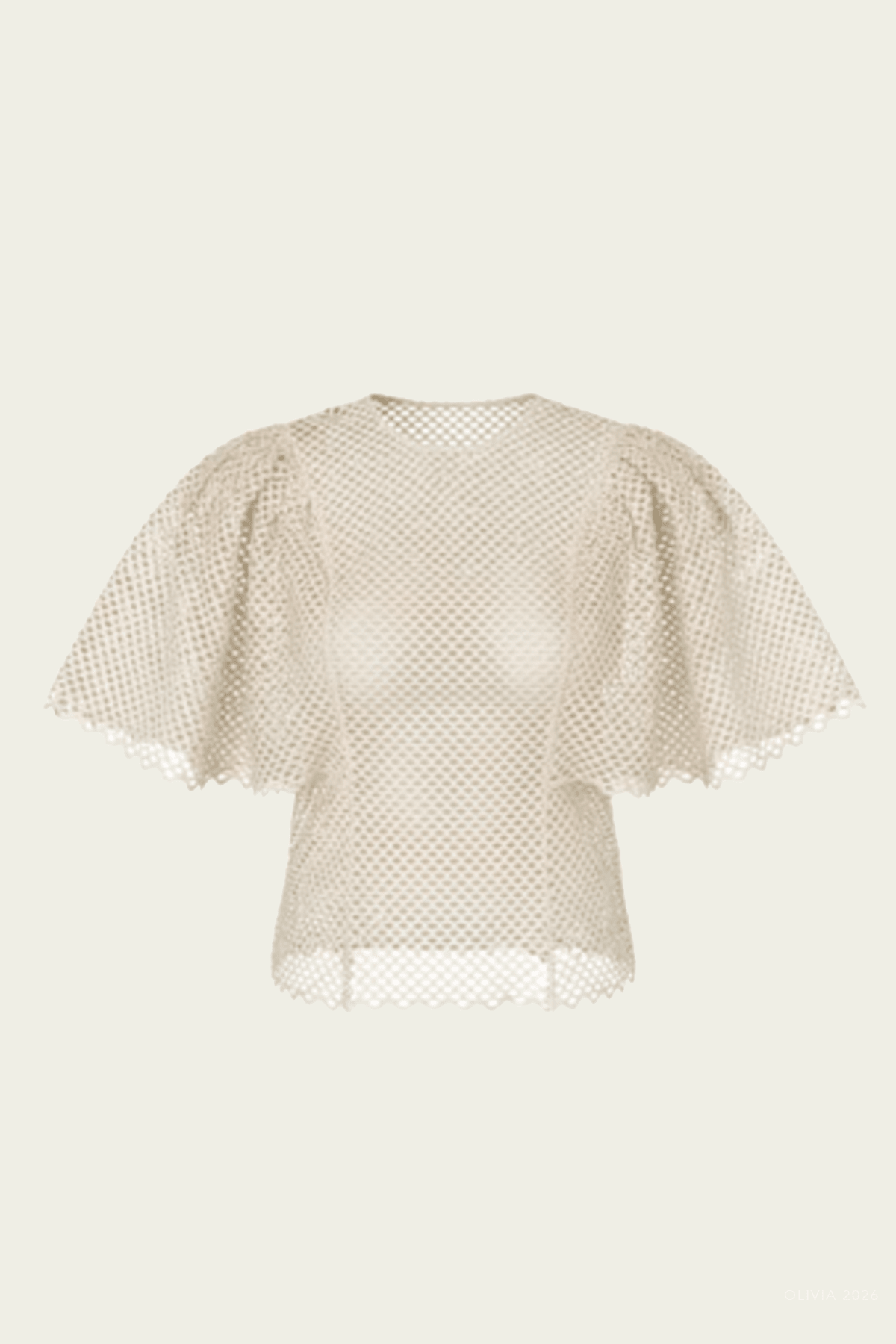 Hera Eyelet Cotton Top in Cowrie - shop - olivia.com