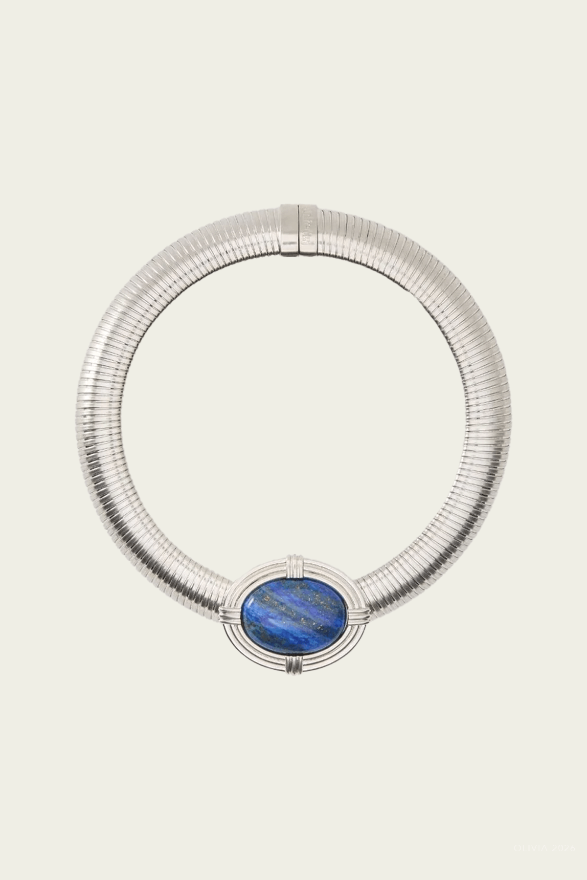 Hera Necklace in Silver Navy - shop-olivia.com