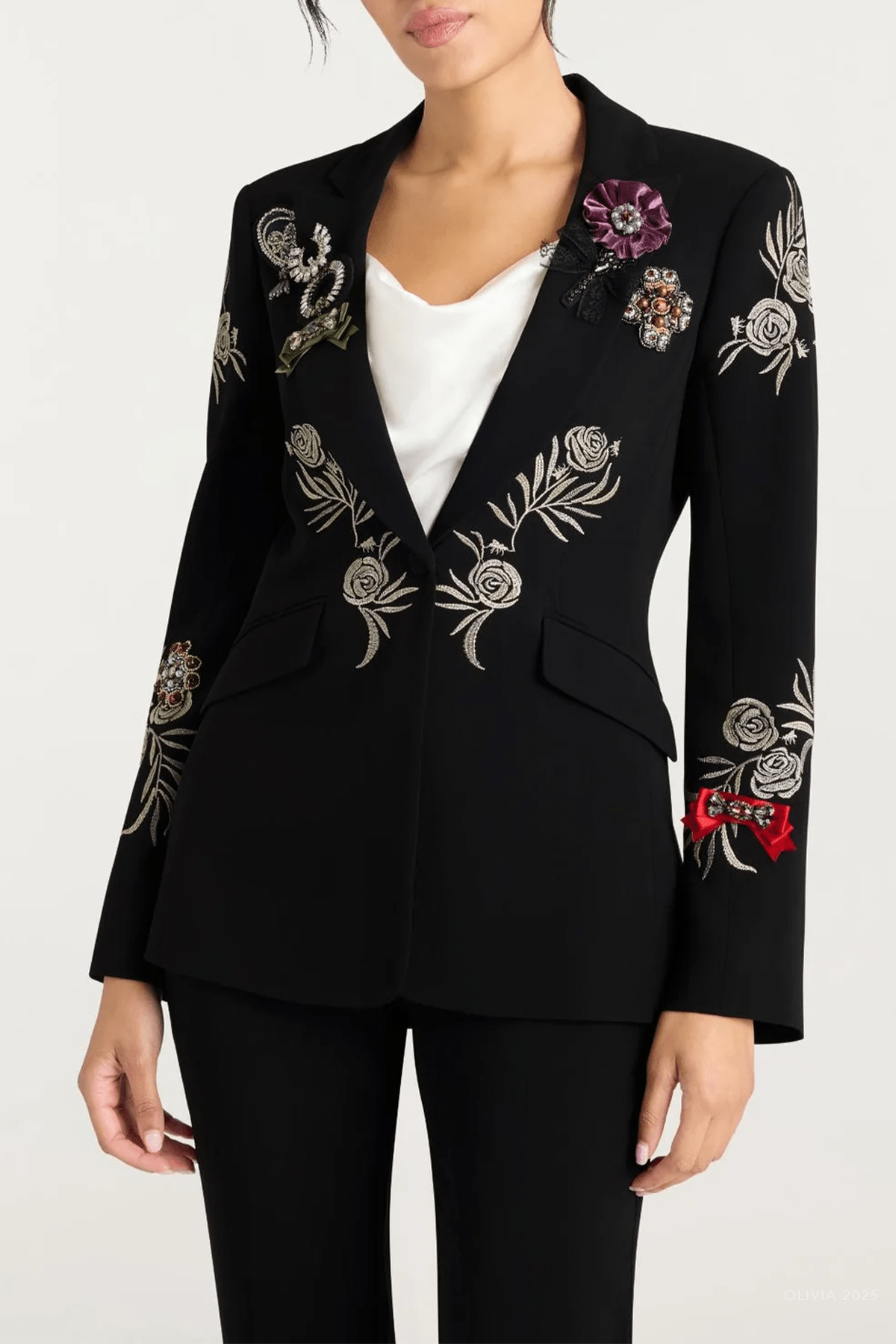Heritage Rose Cheyenne Blazer in Black Multi - shop - olivia.com