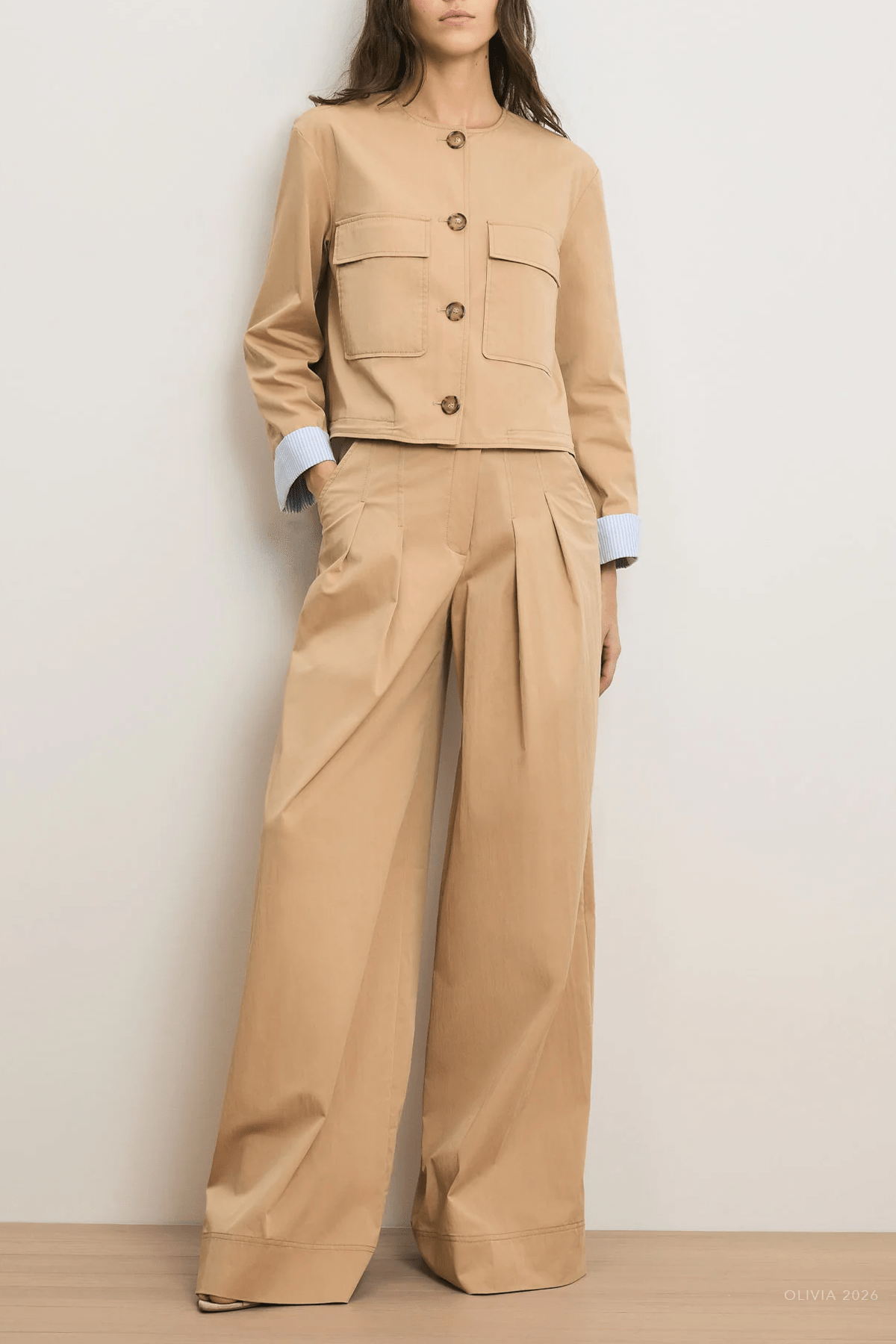 Heron Crossover Waistband Pant in Khaki - shop - olivia.com