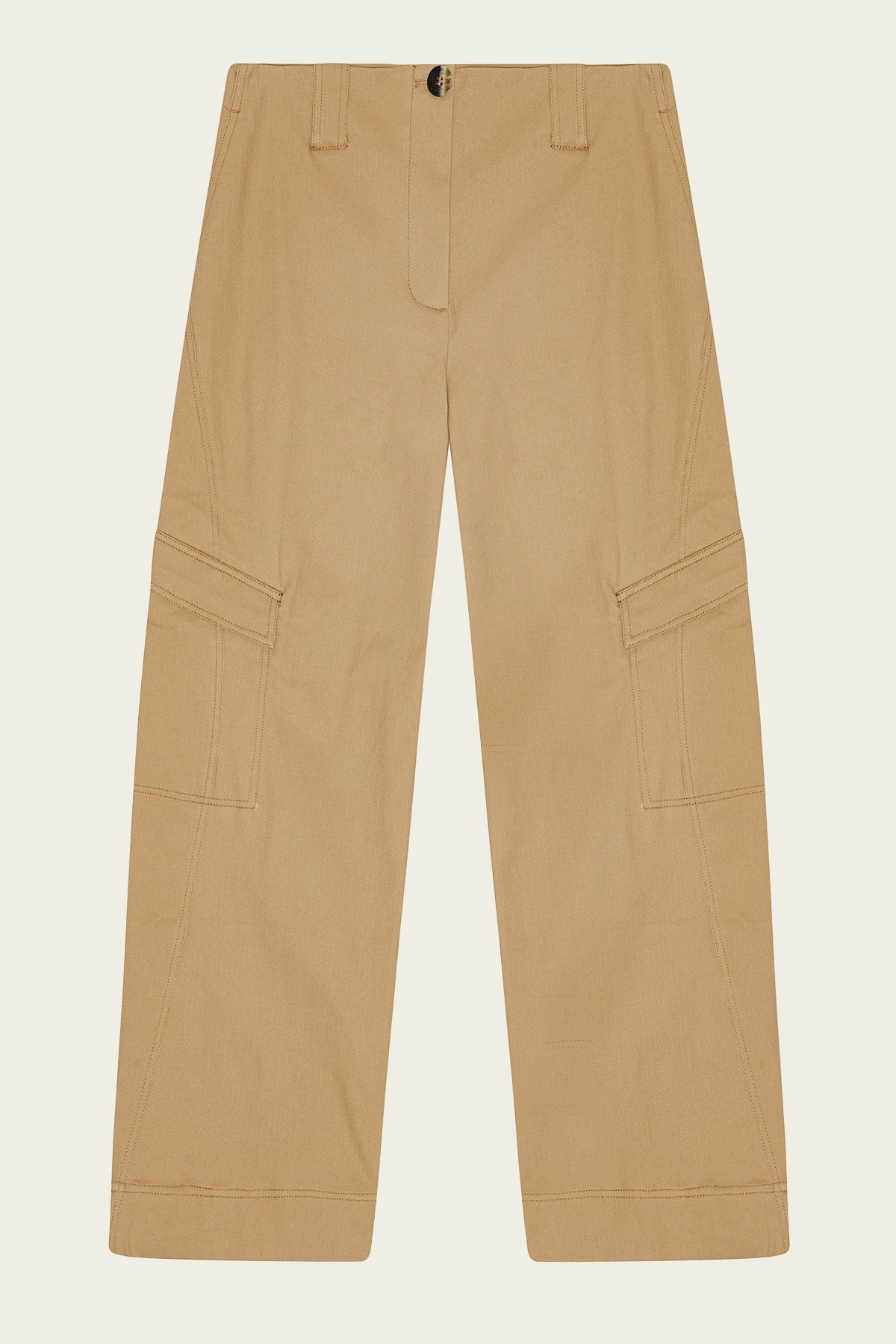 Herringbone Canvas Mid Waist Pants in Tiger's Eye - shop - olivia.com