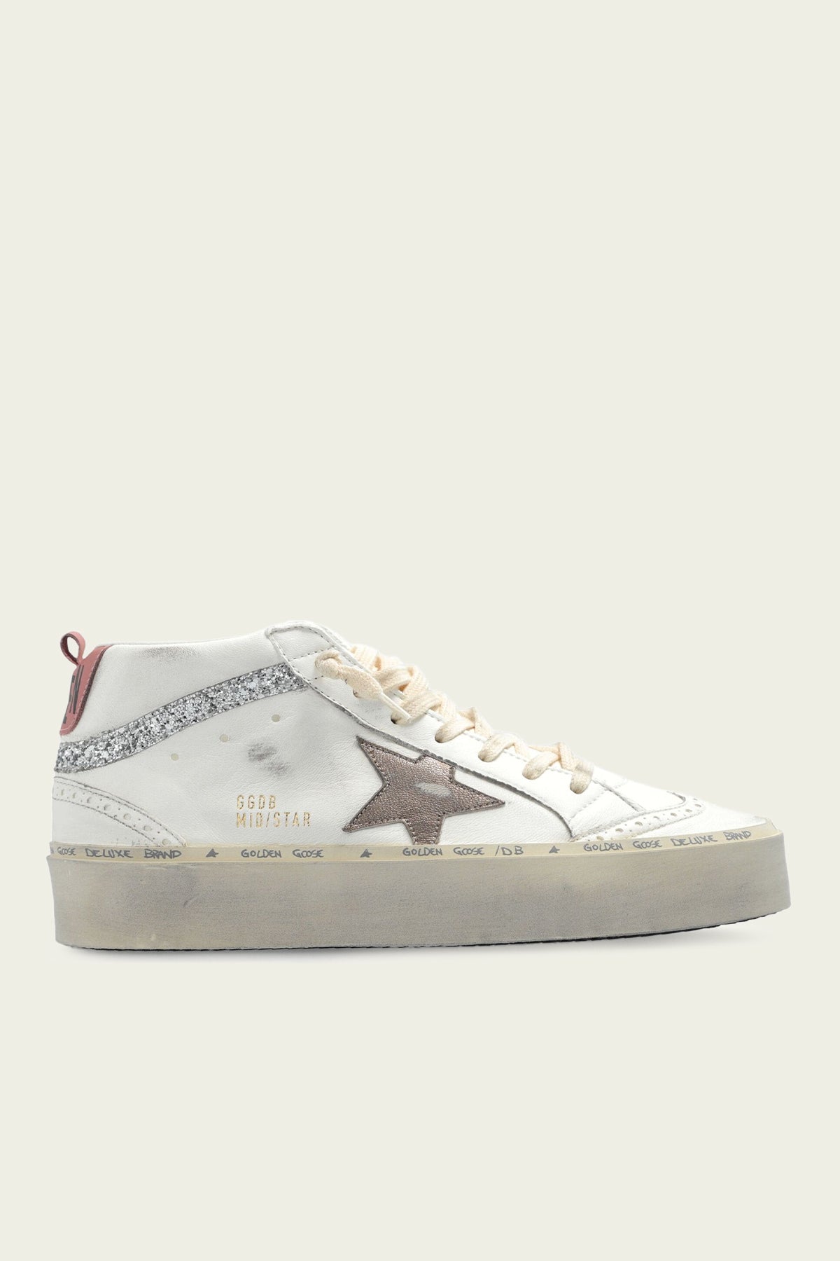 Hi - Mid - Star White Ash Rose Heel Leather Sneaker - shop - olivia.com