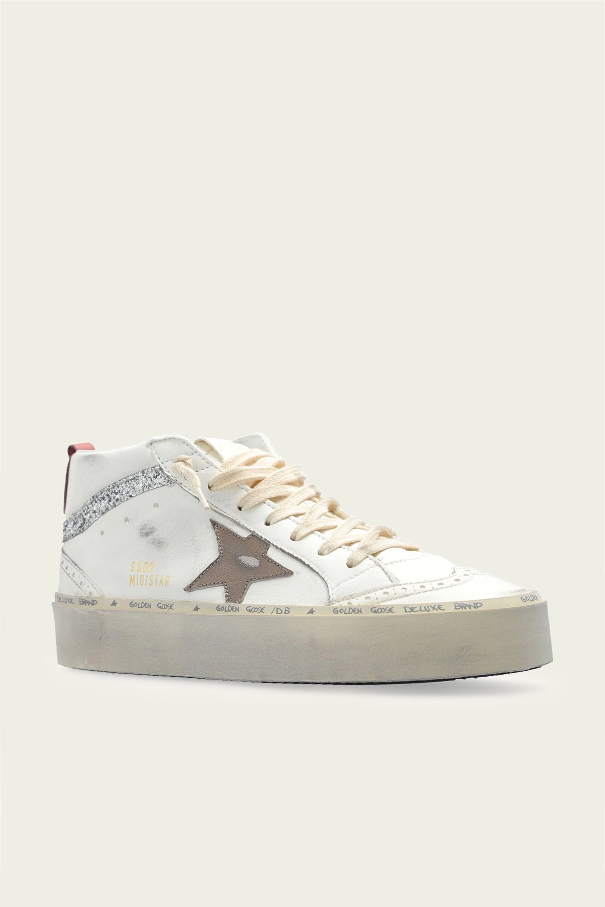 Hi - Mid - Star White Ash Rose Heel Leather Sneaker - shop - olivia.com