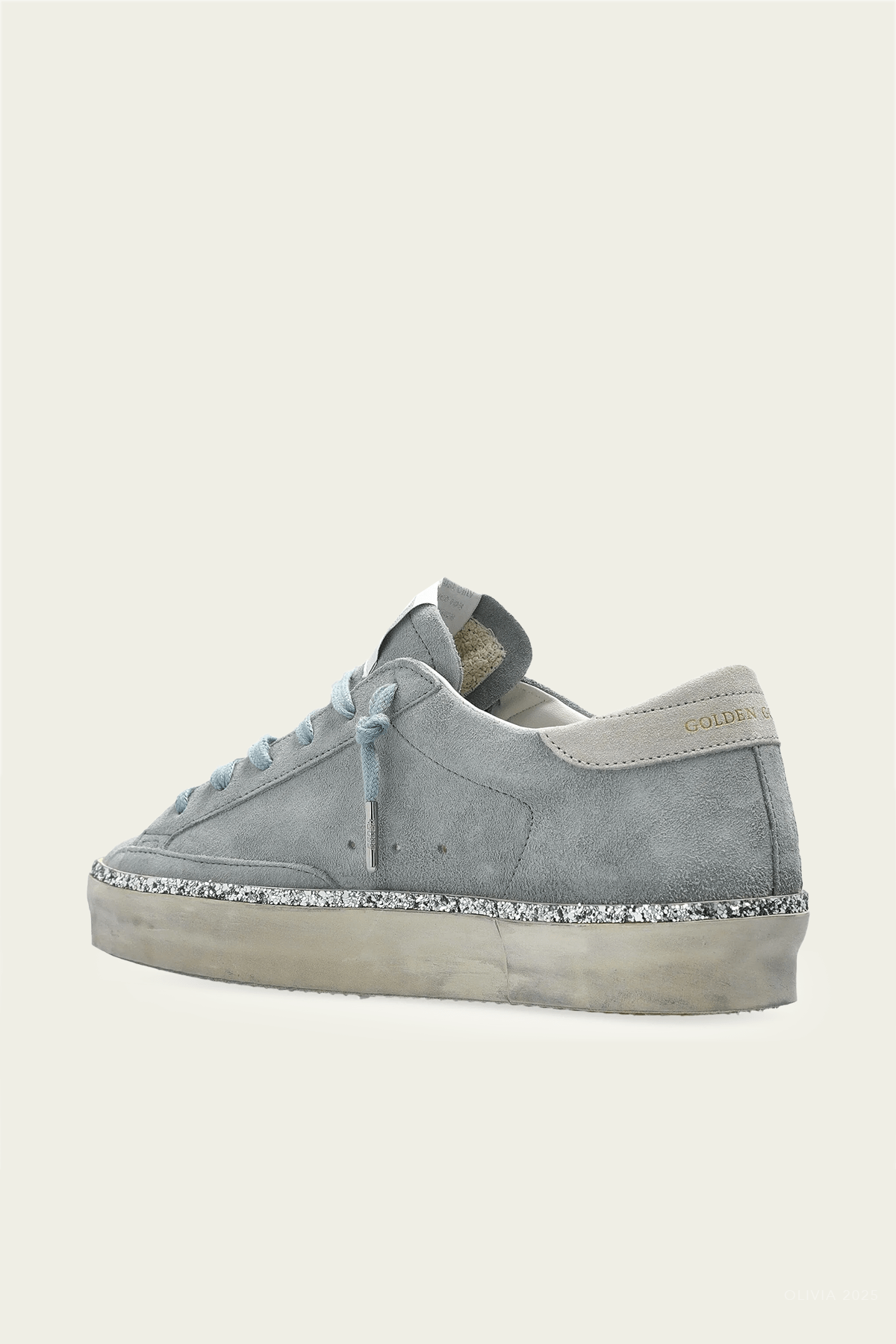 Hi - Star Glitter Foxing Suede Leather Sneaker in Grey - shop - olivia.com