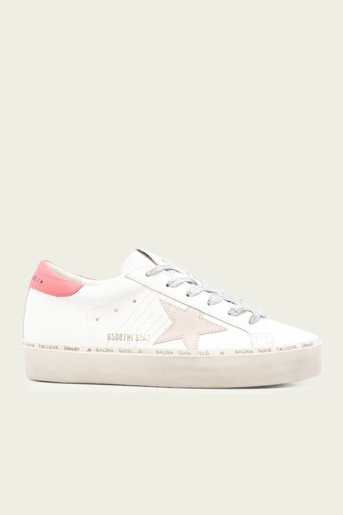 Hi - Star Mineral Red Heel Leather Sneaker - shop - olivia.com