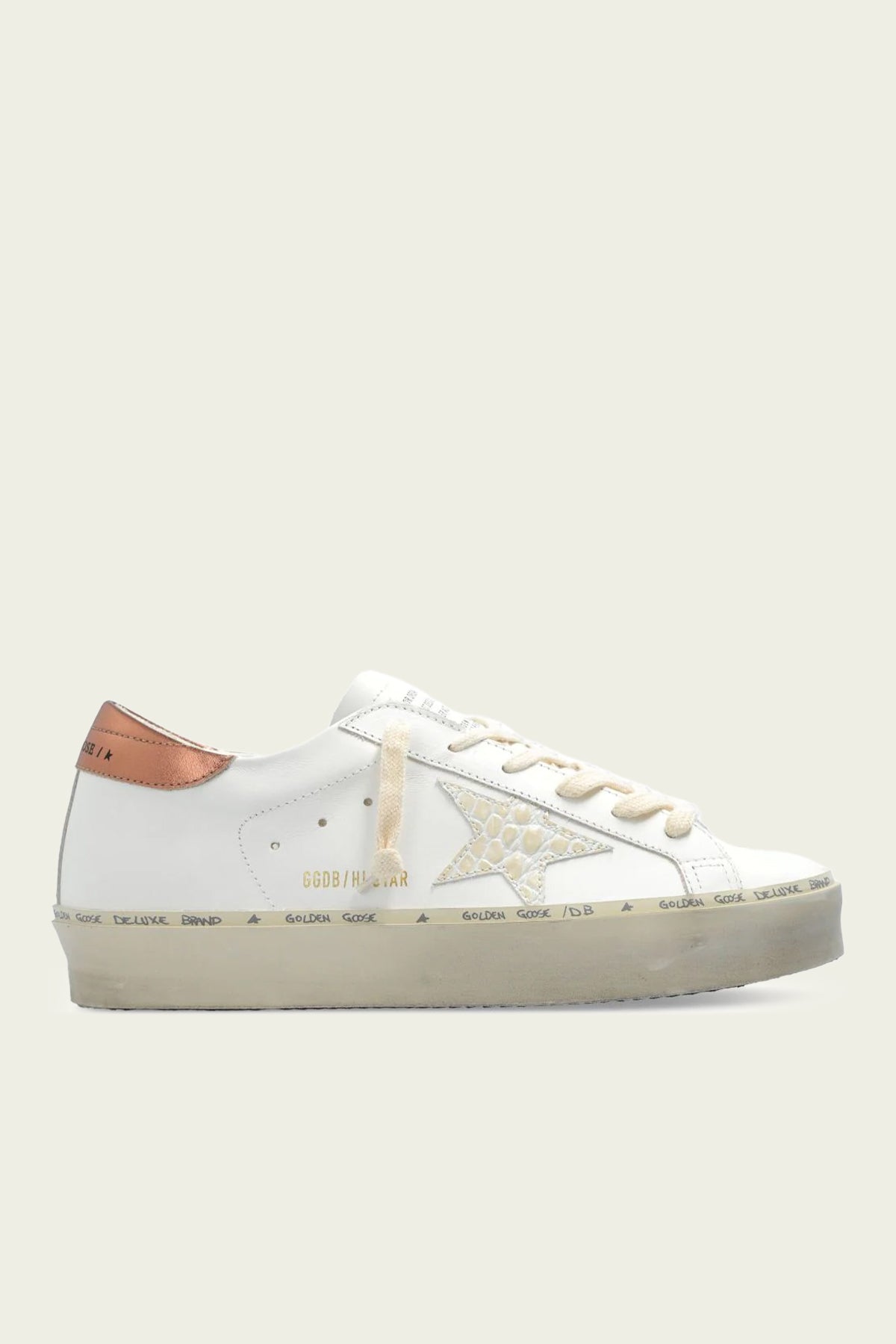 Hi - Star White Bronze Cocco Star Leather Sneaker - shop - olivia.com